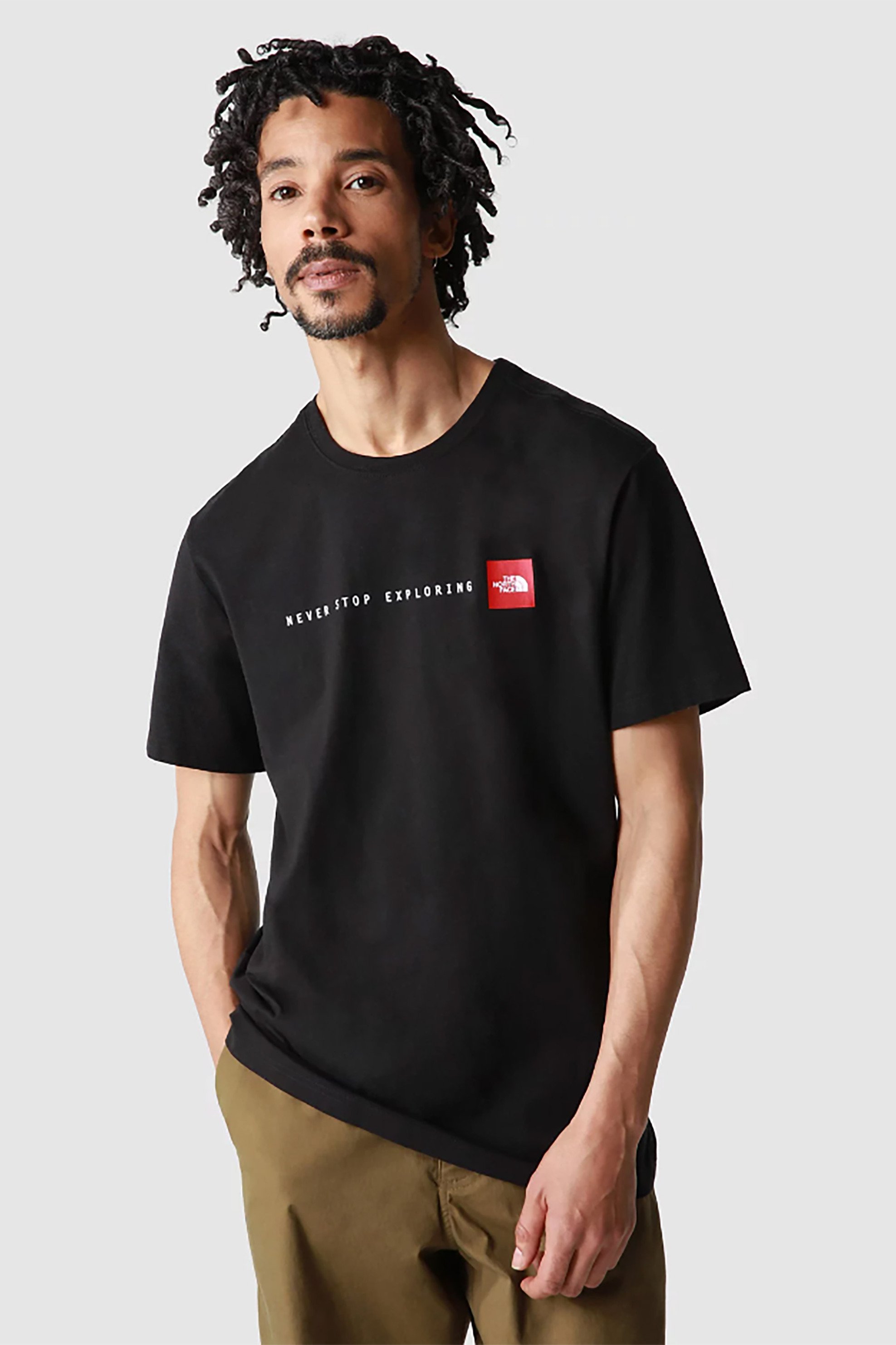 THE NORTH FACE The North Face ανδρικό T-shirt μονόχρωμο με logo print και lettering Regular Fit "Never Stop Exploring Tee" - NF0A7X1MJK31 Μαύρο