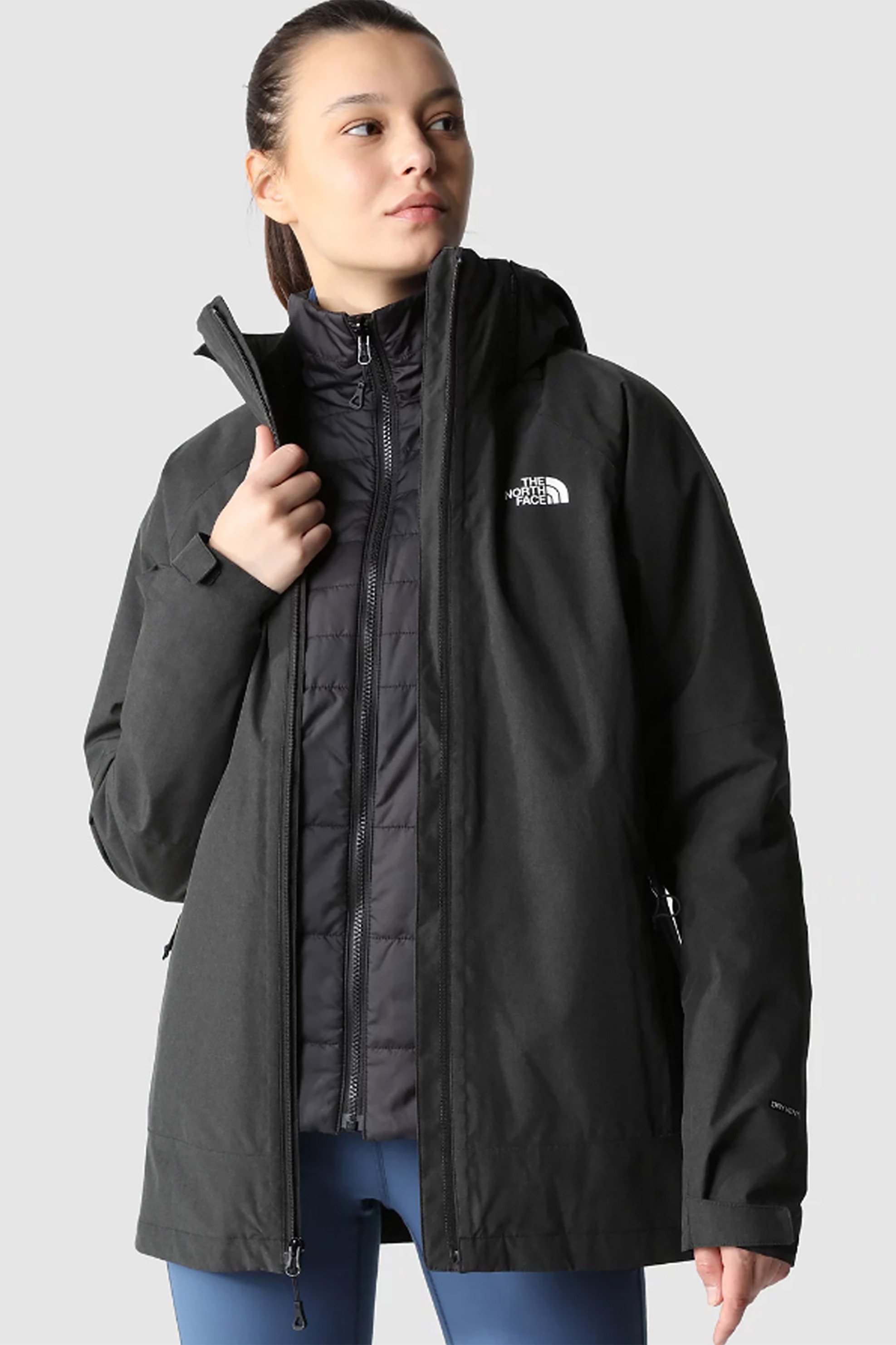 The North Face γυναικείο μπουφάν μονόχρωμο με ψηλό λαιμό και logo print "Inlux triclimate"