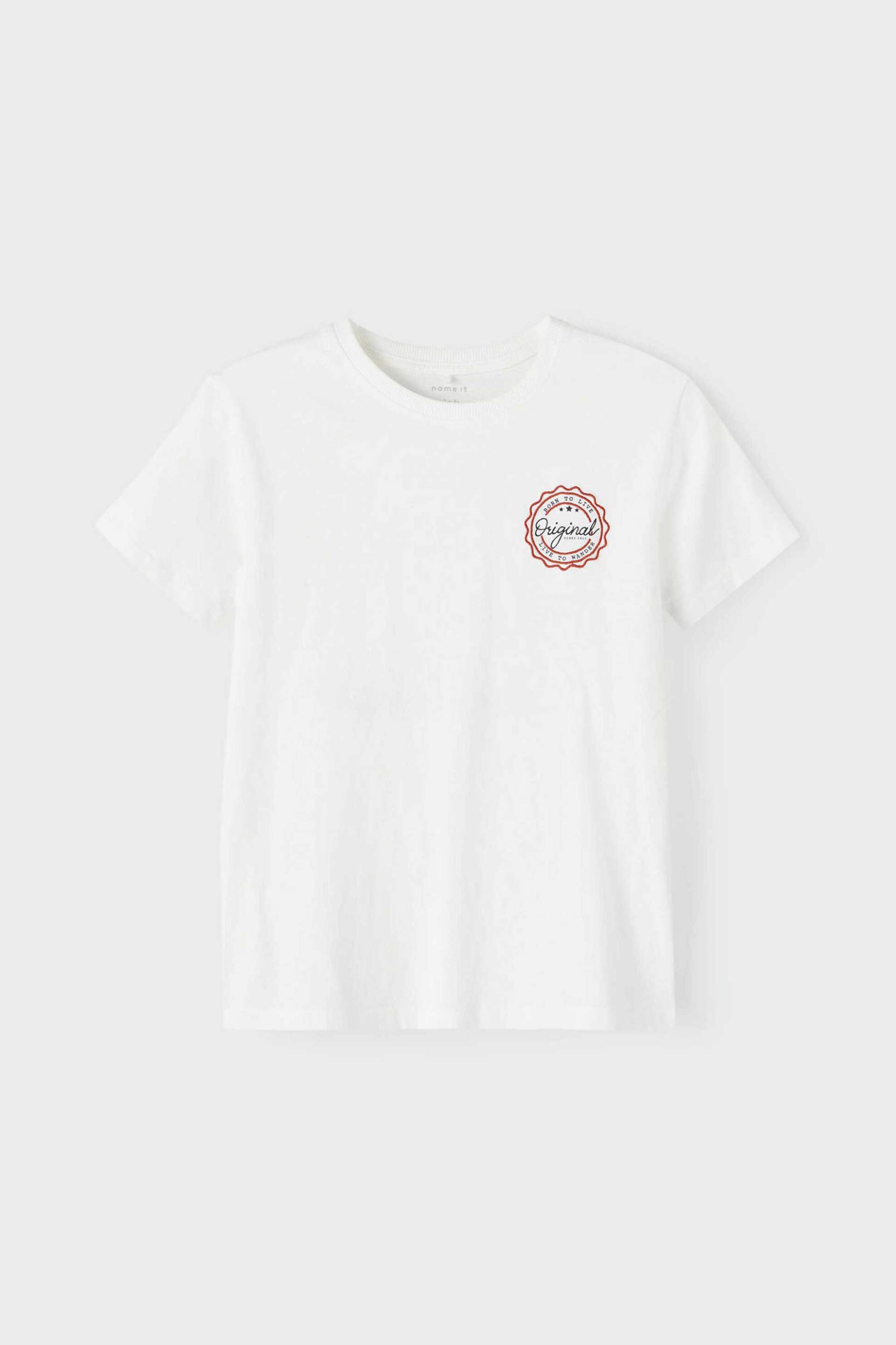 Name It παιδικό T-shirt με print στο στήθος και graphic print στο πίσω μέρος (6-14 ετών) - 13214637 Λευκό