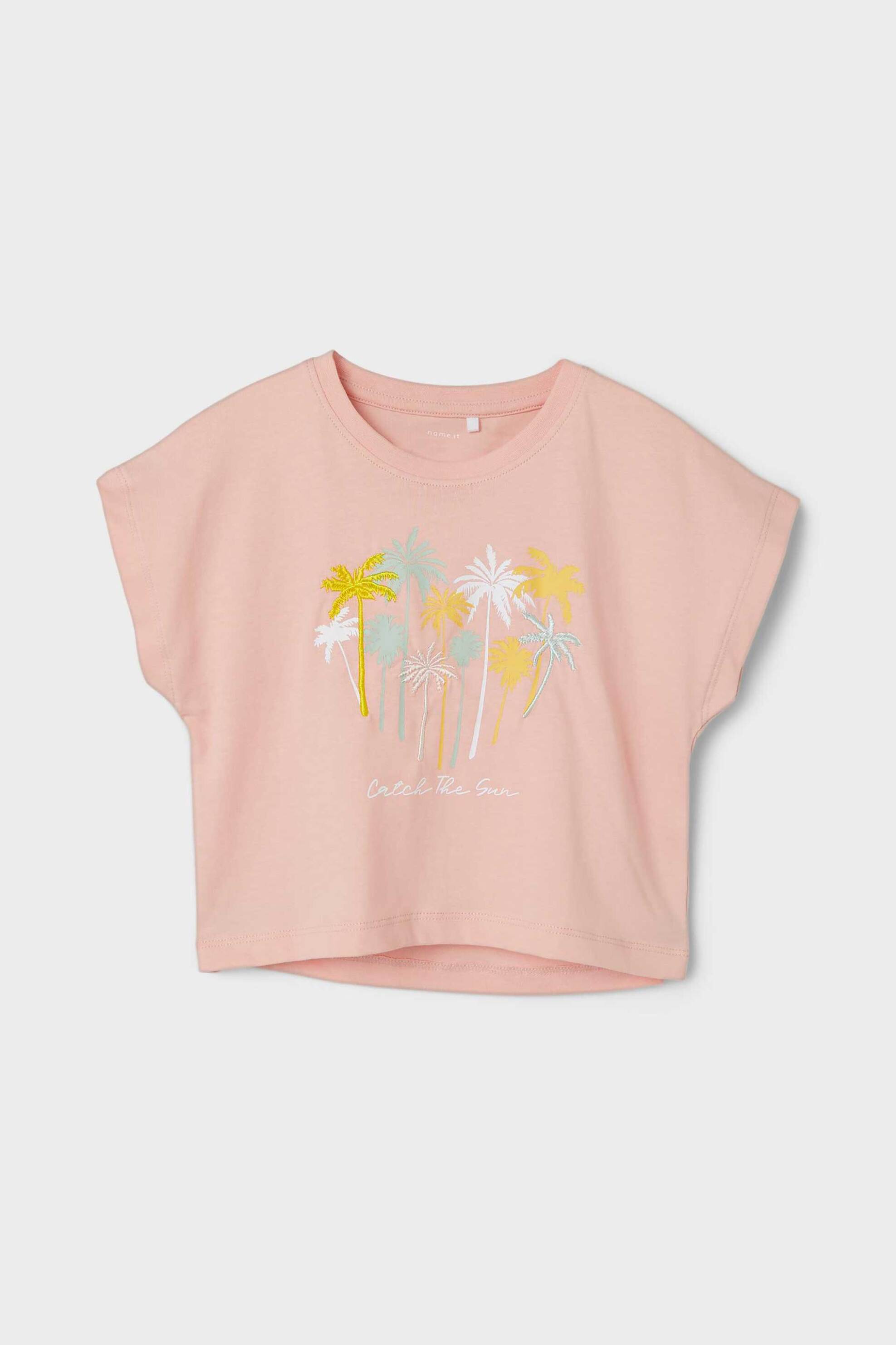 Name It παιδικό T-shirt με print - 13229251 Ροδακινί