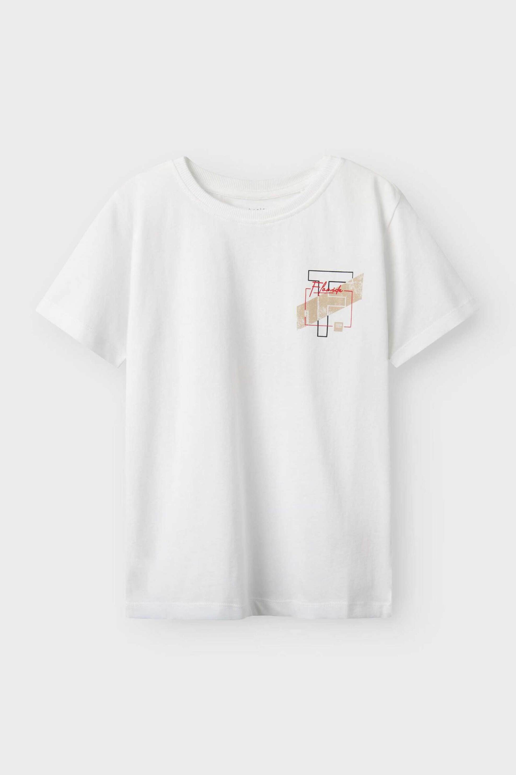 Name It παιδικό T-shirt με print στο στήθος Regular Fit - 13228237 Λευκό