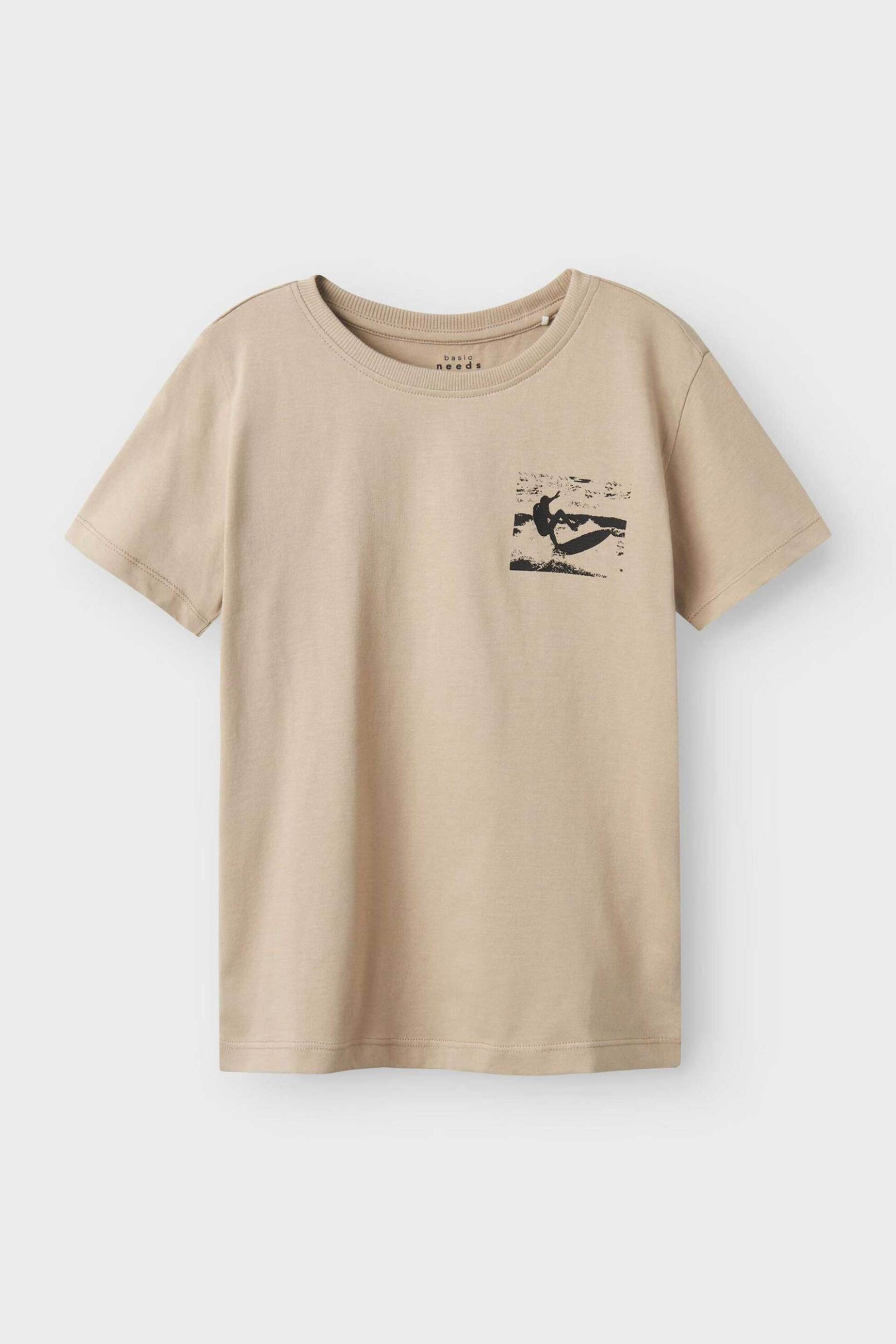 Name It παιδικό T-shirt με print στο στήθος Regular Fit - 13228237 Μπεζ