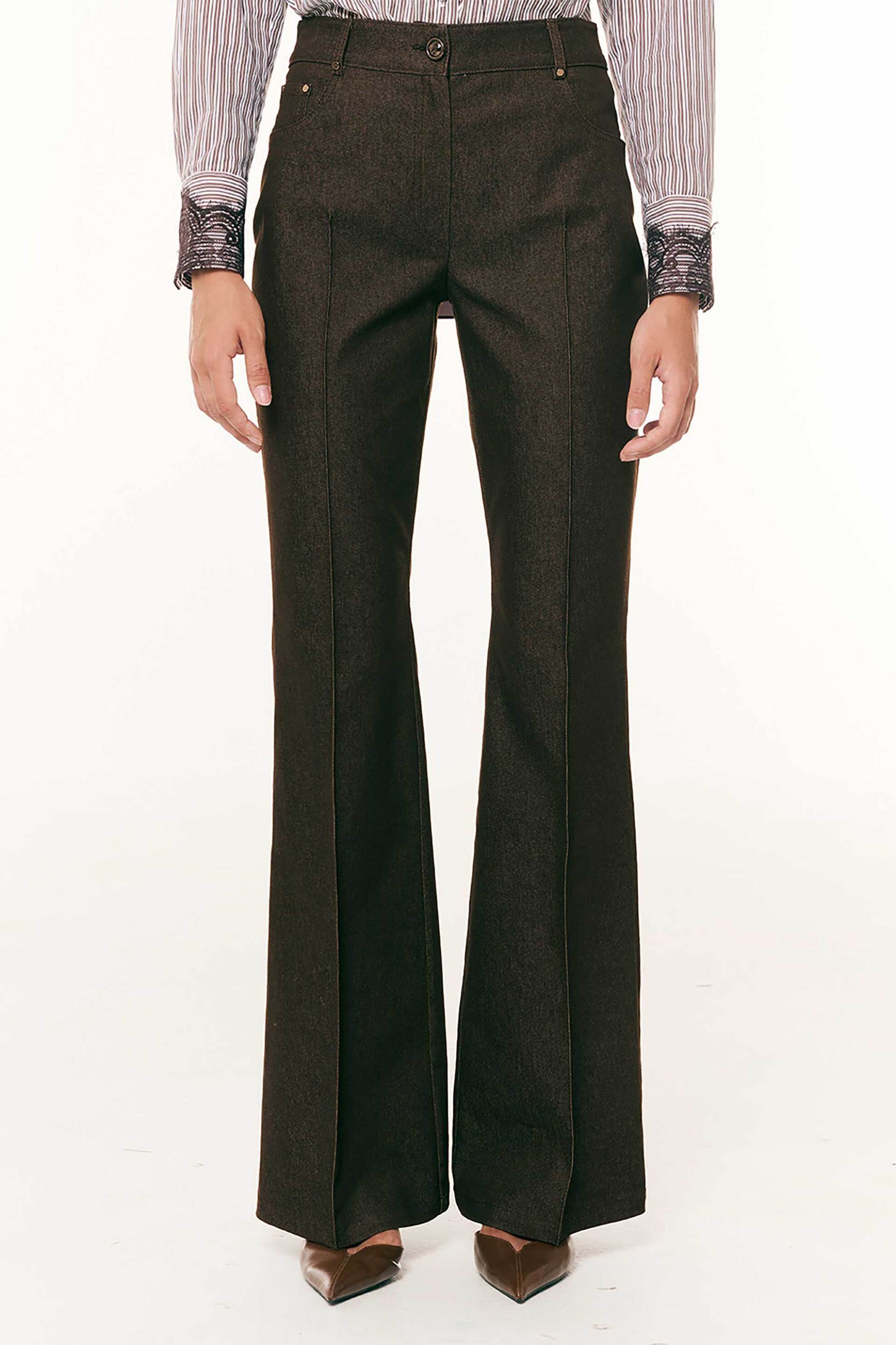 Forel γυναικείo παντελόνι Flare Fit - 083.20.01.083 Καφέ