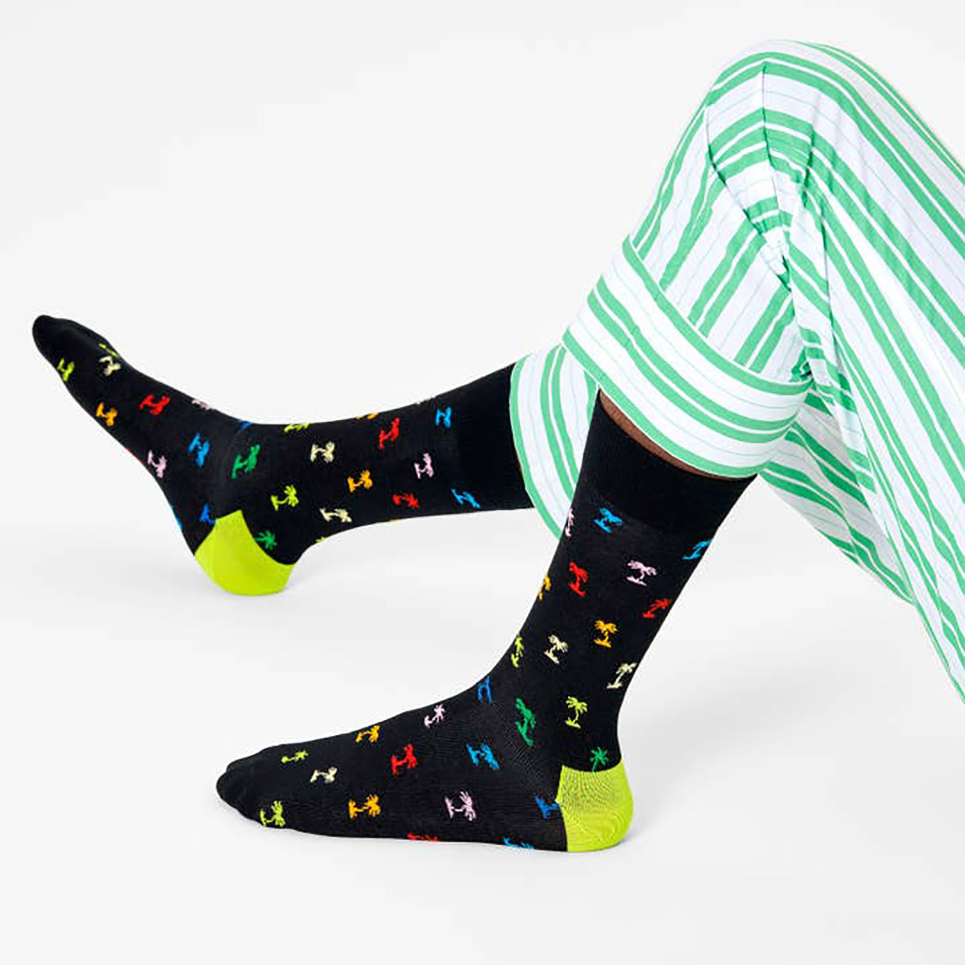 Happy Socks unisex κάλτσες "Palm" - PLM01-9300 Μαύρο φωτογραφία