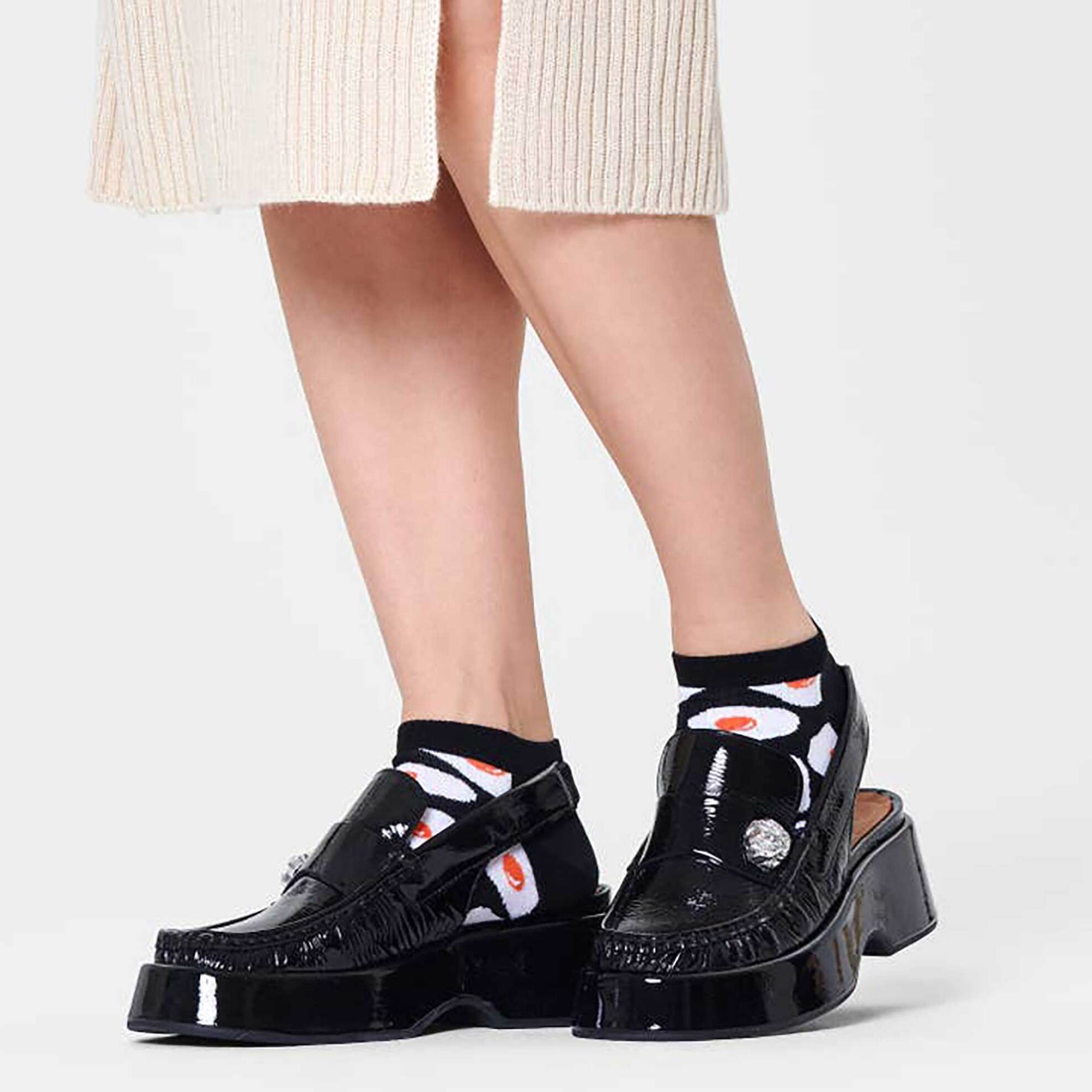 Happy Socks unisex κάλτσες κοντές "Sunny Side Up" - EGS05-9300 Μαύρο φωτογραφία