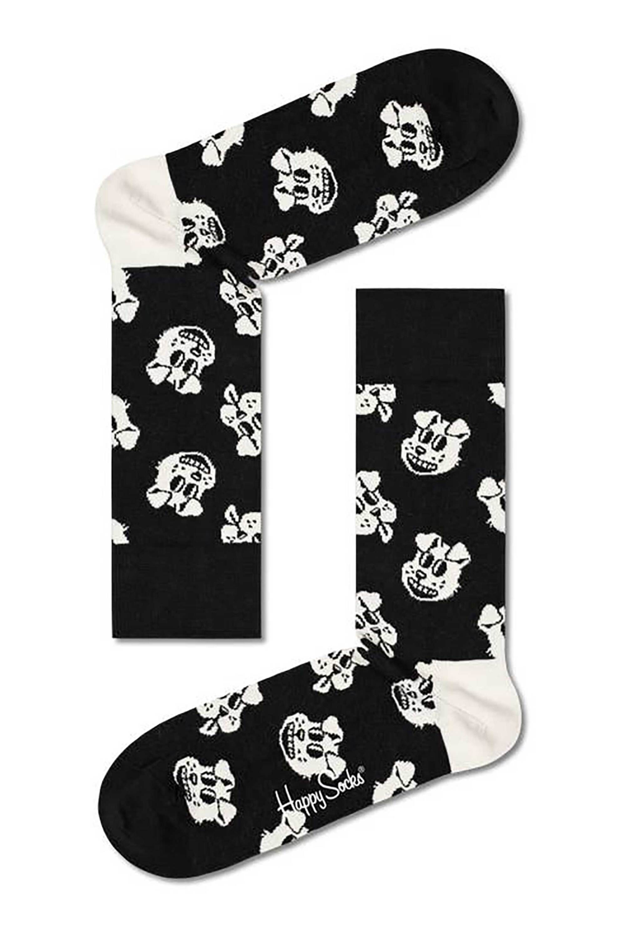 HAPPY SOCKS Happy Socks unisex κάλτσες με all-over print και logo "Doggo" - DOG01-9100 Μαύρο