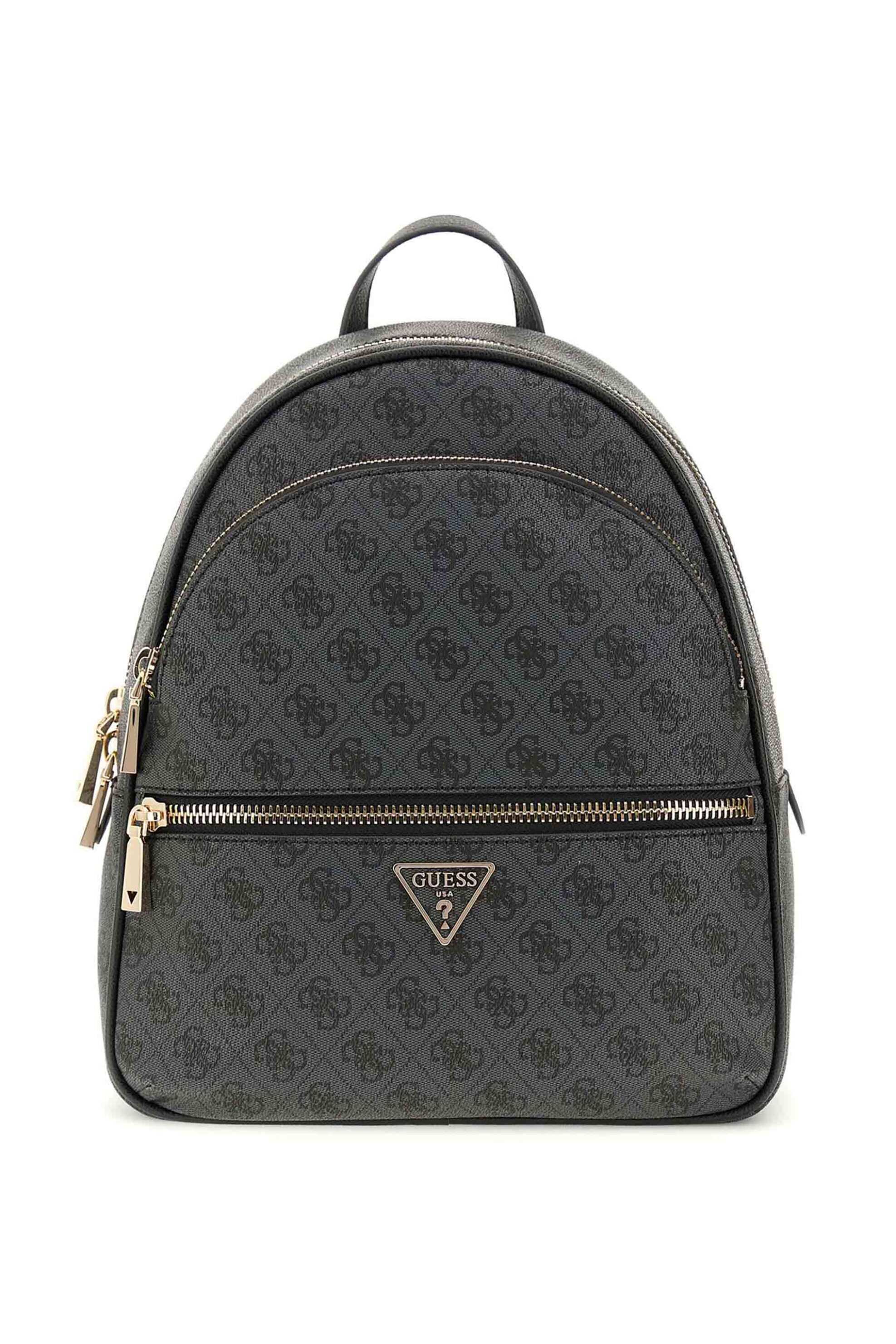 Guess γυναικείο σακίδιο πλάτης με all-over logo print "Manhattan II" - HWSG7118330 Ανθρακί