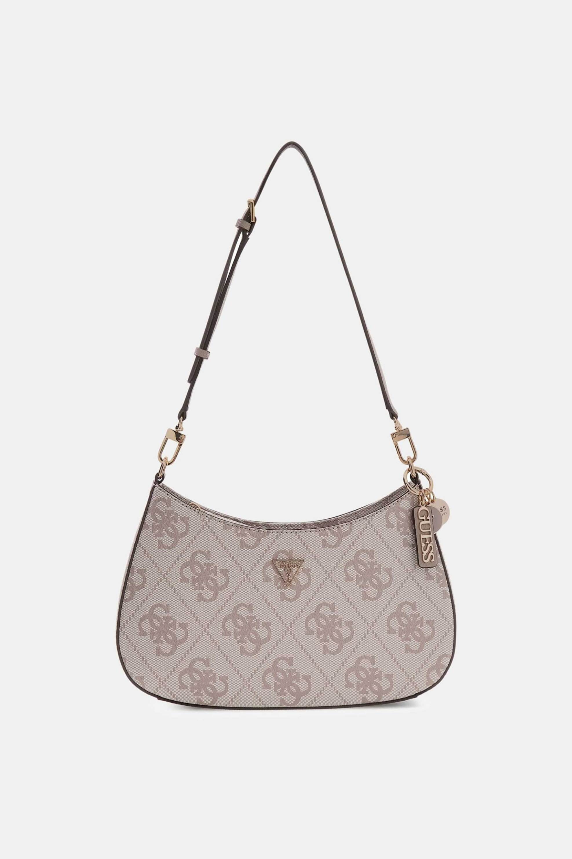 Guess γυναικεία τσάντα ώμου με all-over logo print "Noelle II" - HWSO9672180 Μπεζ