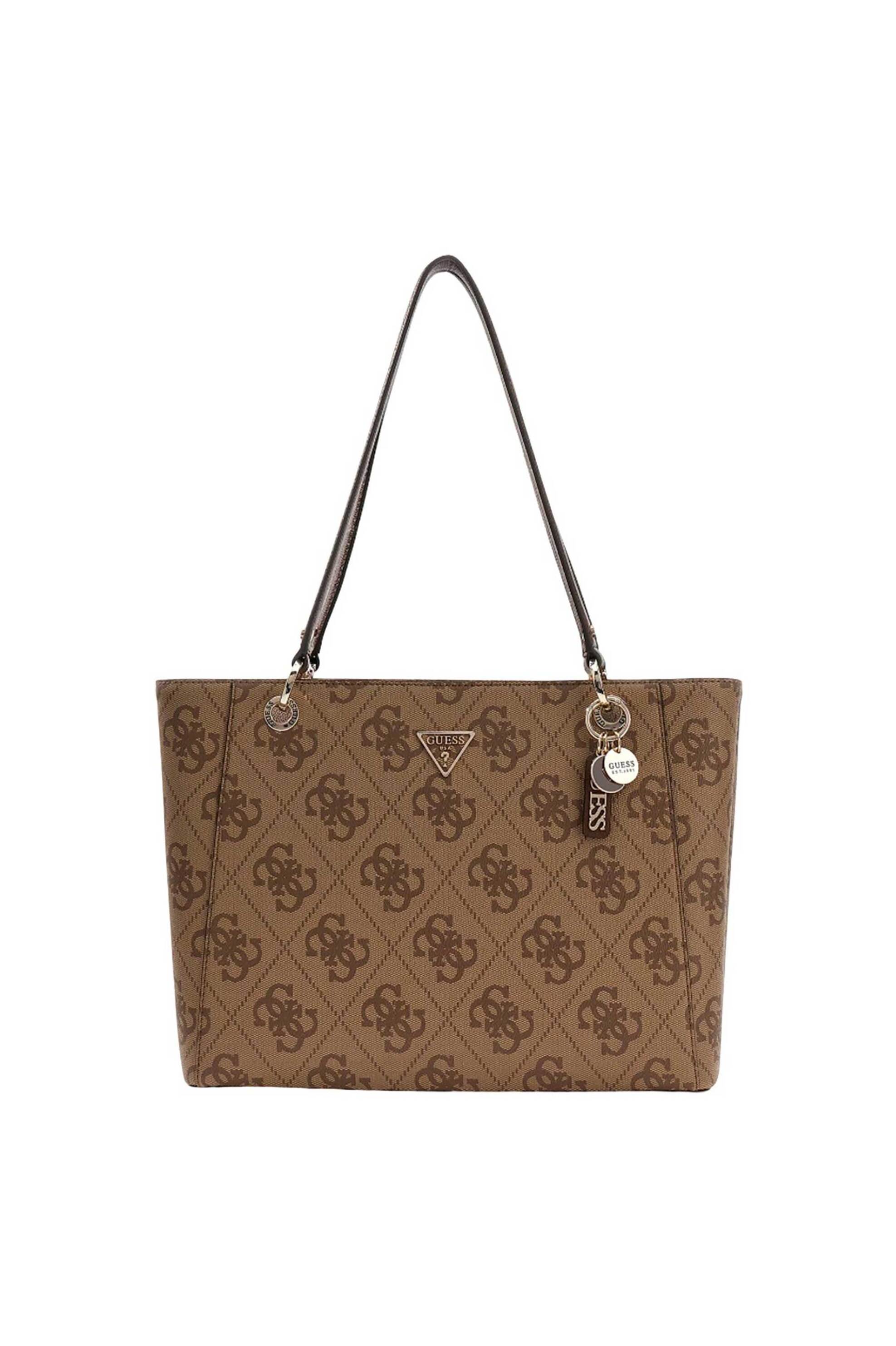 Guess γυναικεία τσάντα tote με all-over logo print "Noelle II" - HWSO9672250 Καφέ