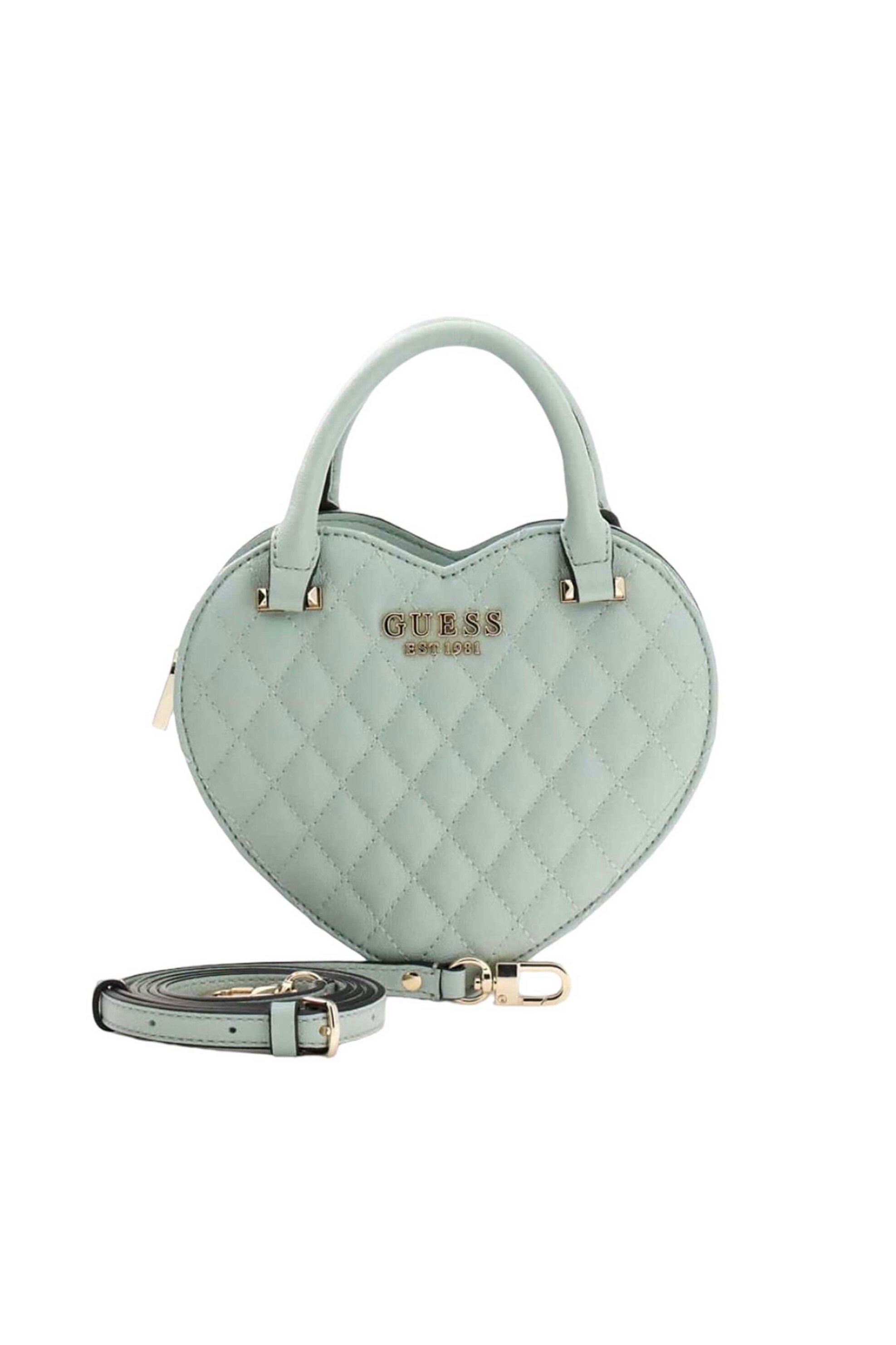 Guess γυναικείο mini bag σε σχήμα καρδιάς "Atabey" - HWQG9894770 Πράσινο Pastel