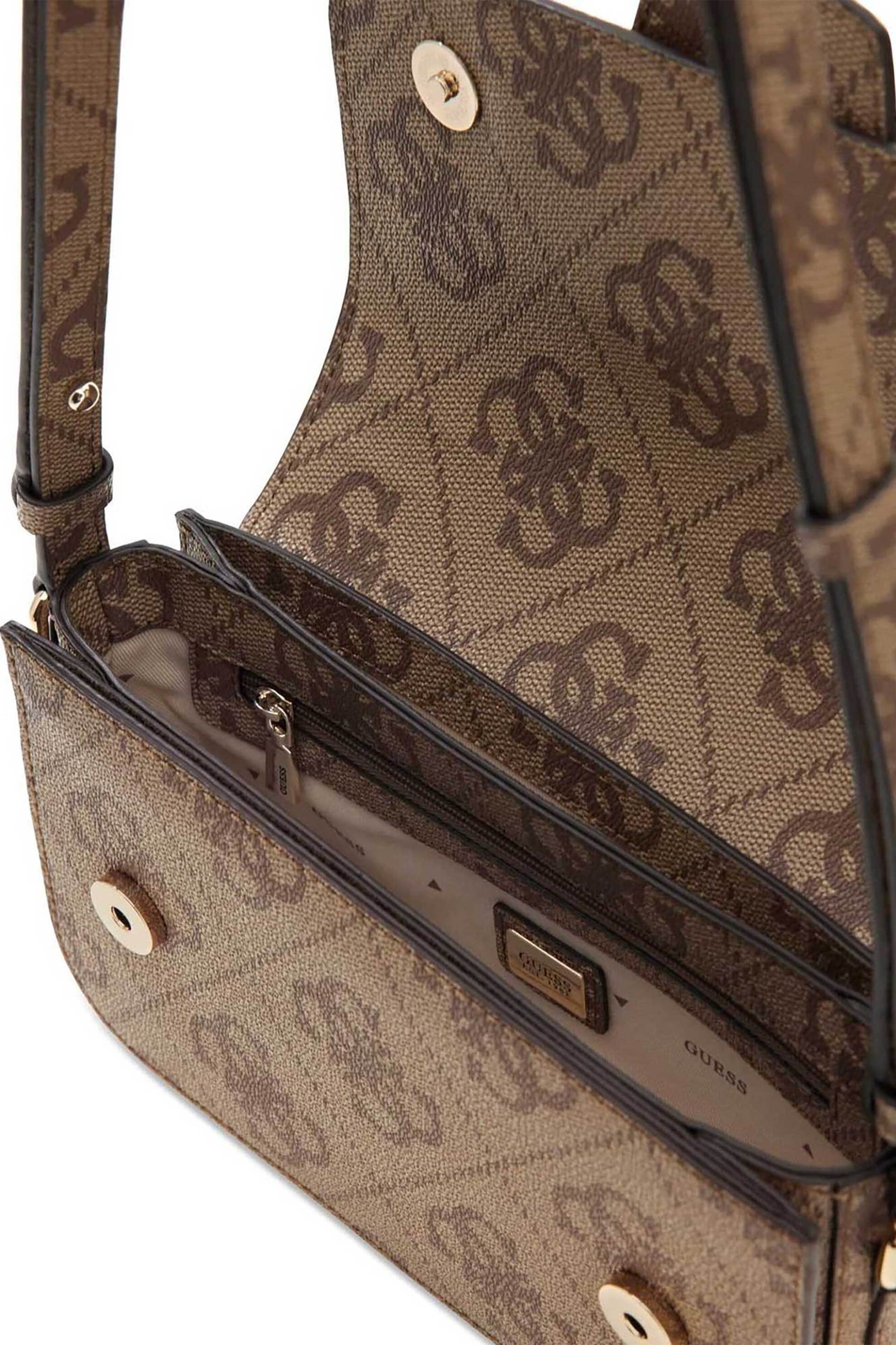 GUESS Guess γυναικεία τσάντα crossbody "Janie" - HWOS9924210 Καφέ Latte - 3