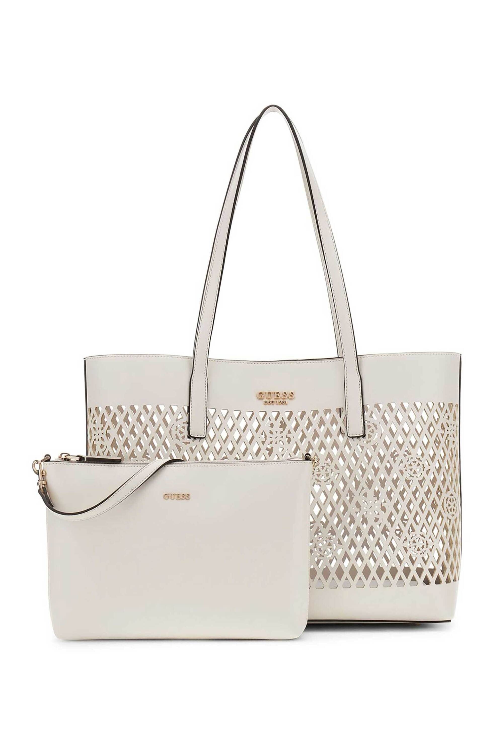 Guess γυναικεία τσάντα tote 2 in 1 "Letty" - HWPG9911240 Υπόλευκο