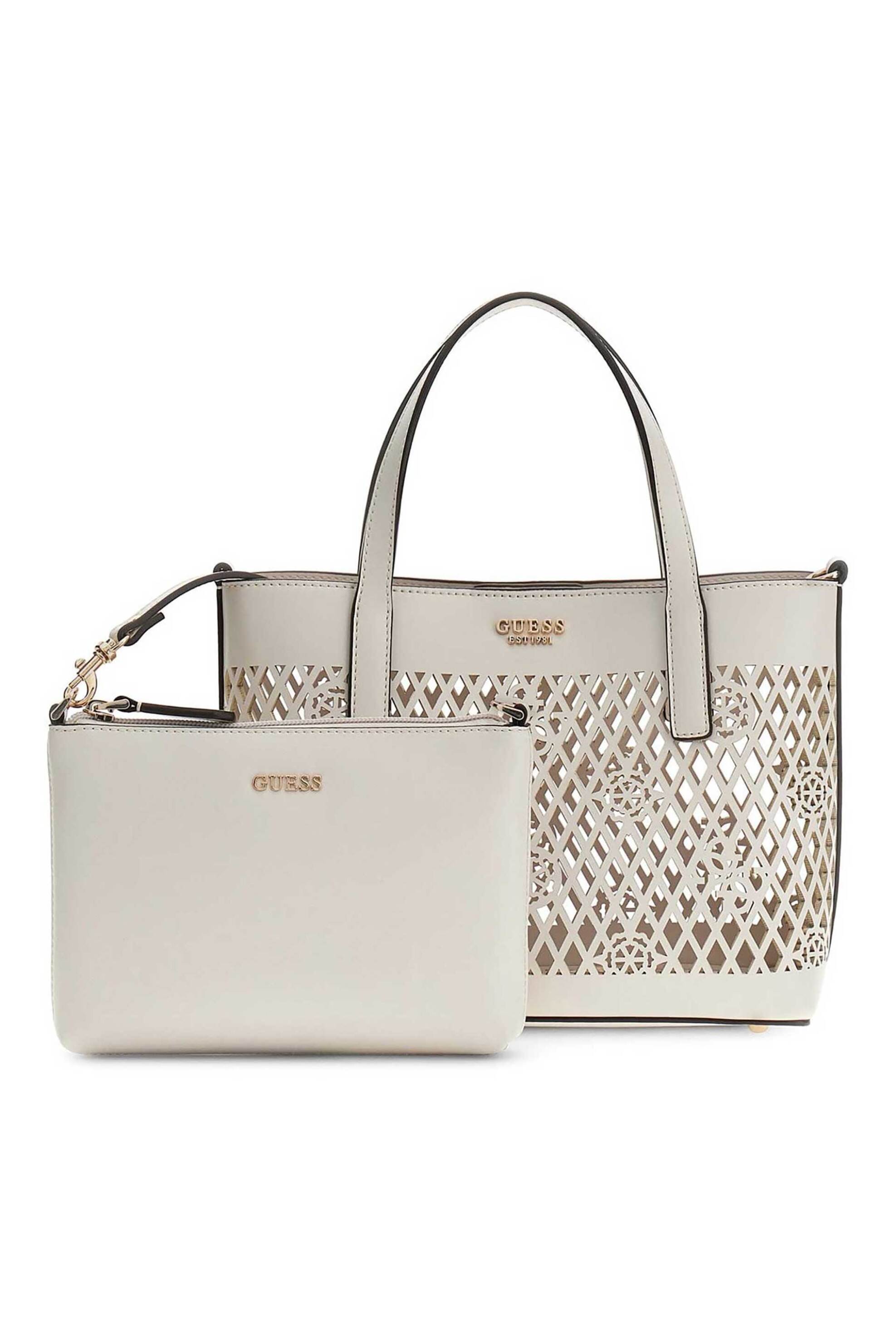 Guess γυναικεία τσάντα tote 2 in 1 "Letty Mini" - HWPG9911750 Υπόλευκο