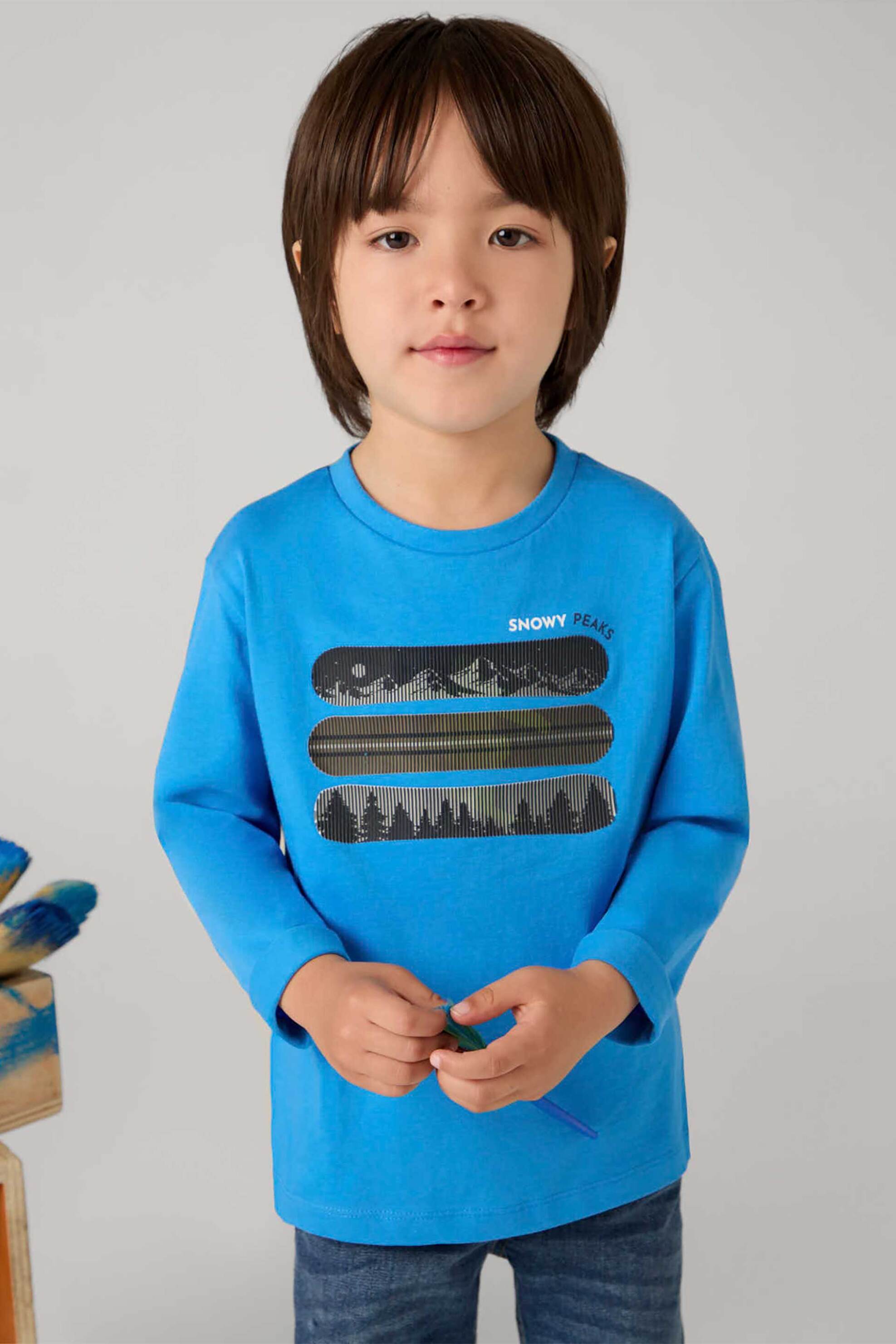 Mayoral παιδική μπλούζα με print - 4055 Μπλε