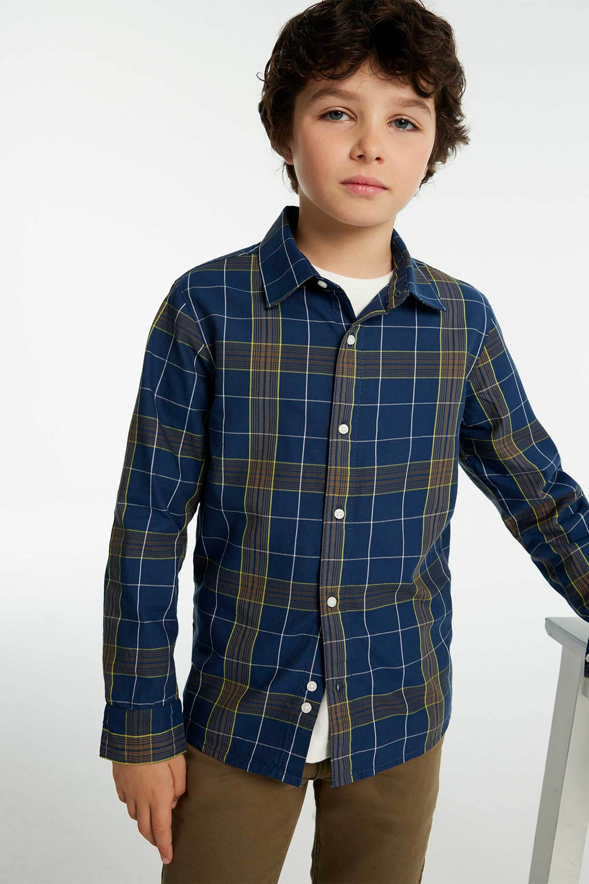 MAYORAL Mayoral παιδικό πουκάμισο καρό - 7110 Μπλε