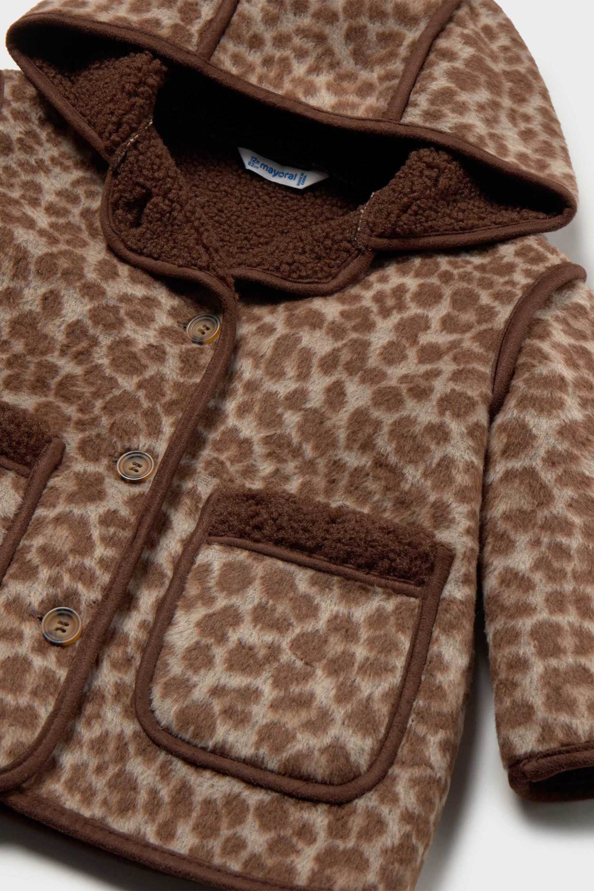 Mayoral Παιδικό Παλτό Animal Print - 2434-W27 Καφέ