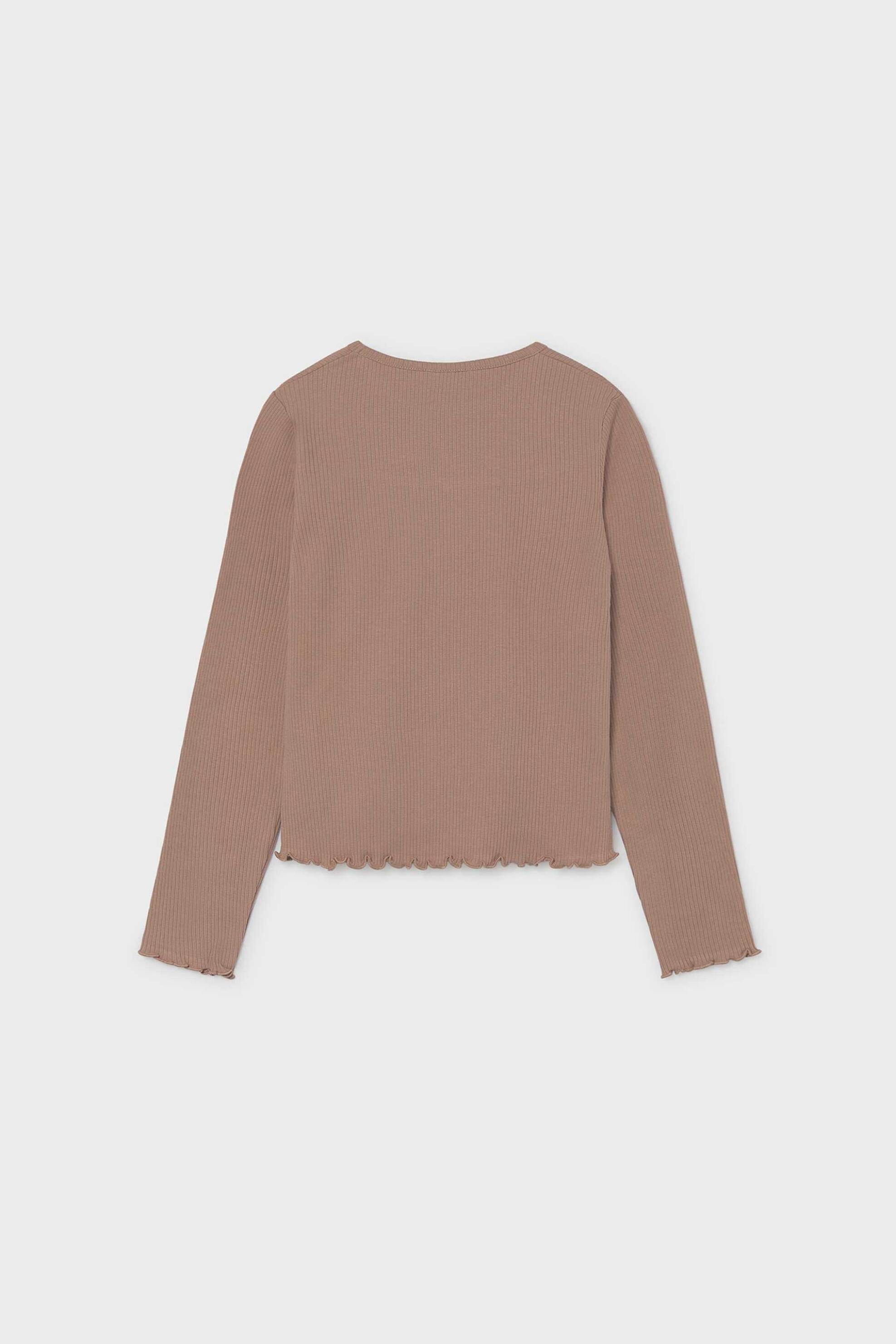 Mayoral Παιδική Μπλούζα Ribbed με Cut Out Σχέδιο - 7059-W27 Ροζ