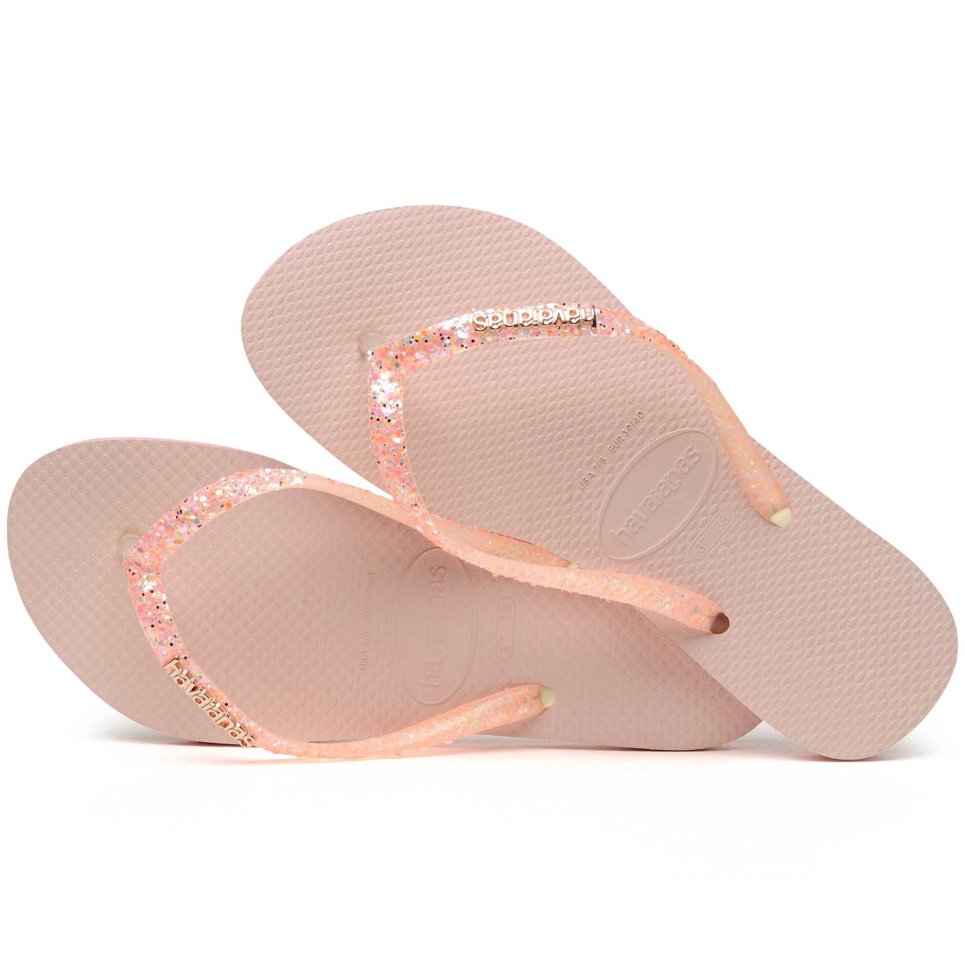 Havaianas Γυναικείες Σαγιονάρες Slim Glitter Flourish - 4147122 Ροζ