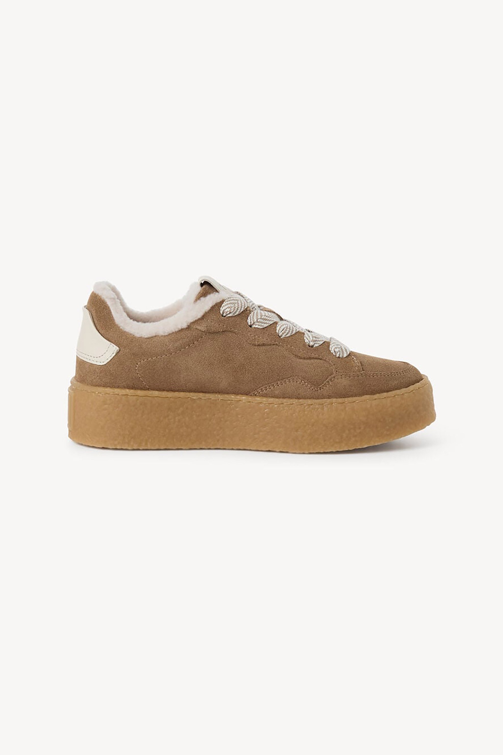 Tamaris γυναικεία δερμάτινα sneakers - 1-23706-47 Καφέ Ανοιχτό