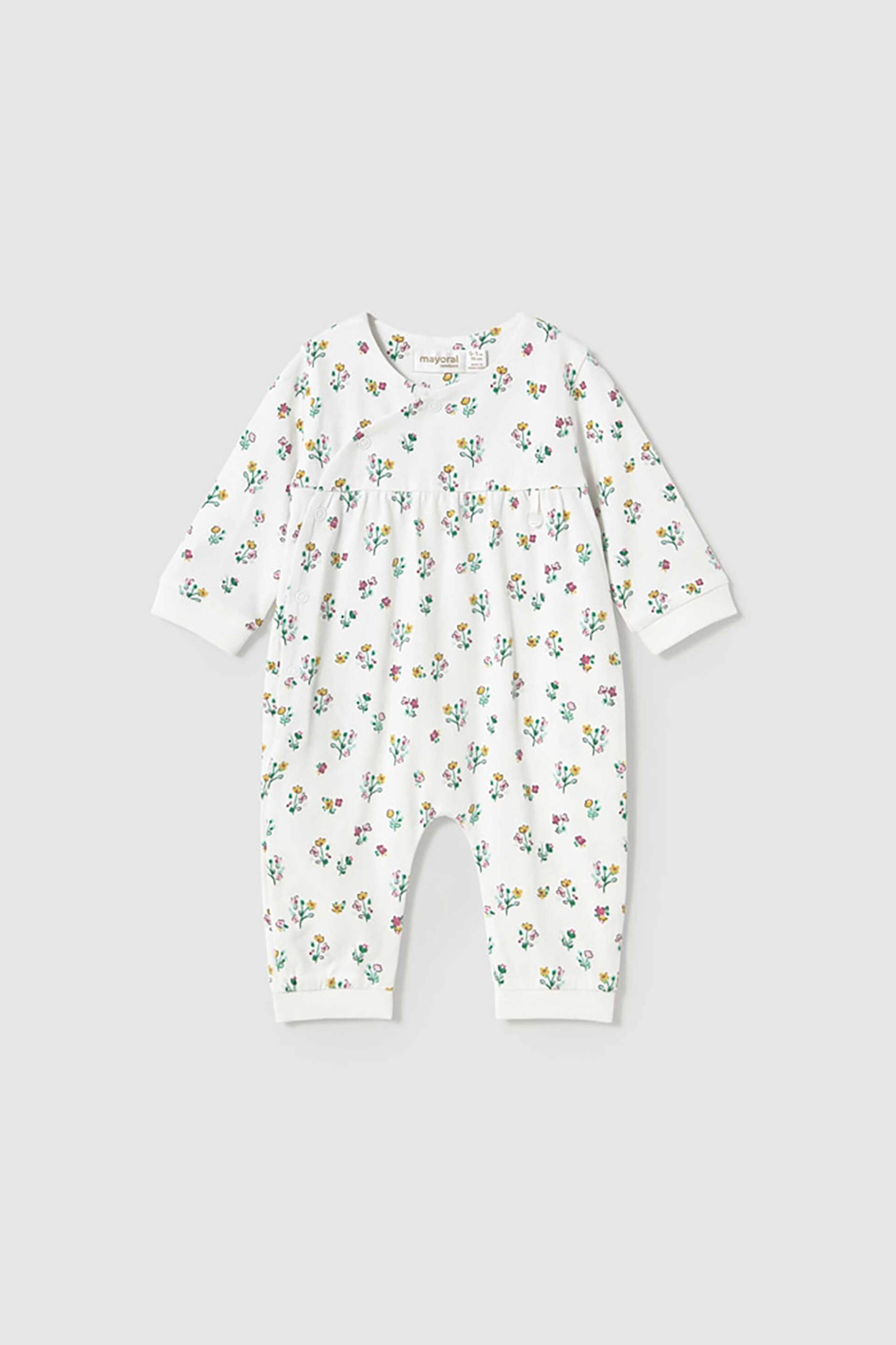 Mayoral βρεφικό φορμάκι με floral print - 1753-S25 Πετρόλ