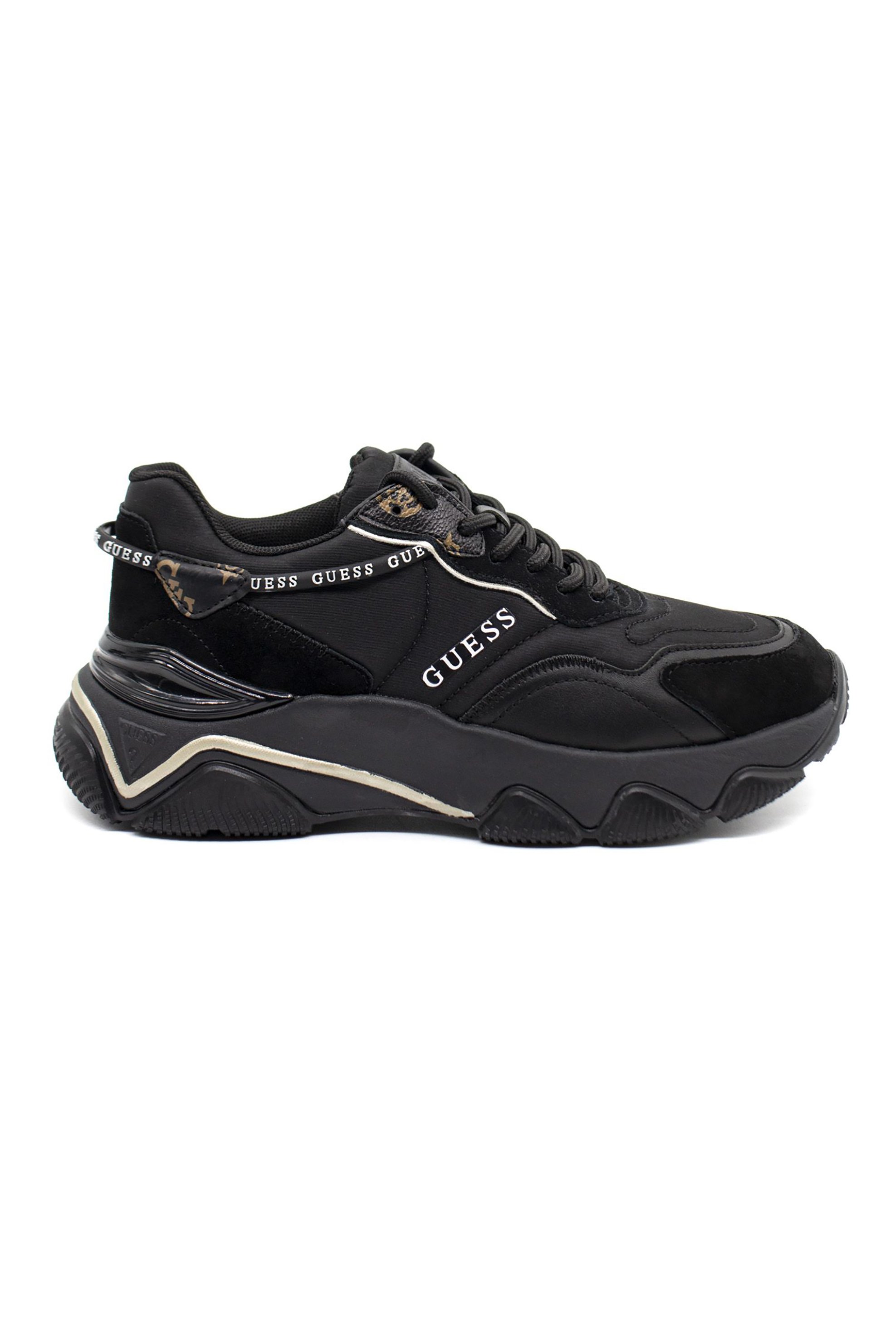 GUESS Guess γυναικεία sneakers με κορδόνια και μεταλλικό λογότυπο "Micola" - FL7MICFAL12 Μαύρο