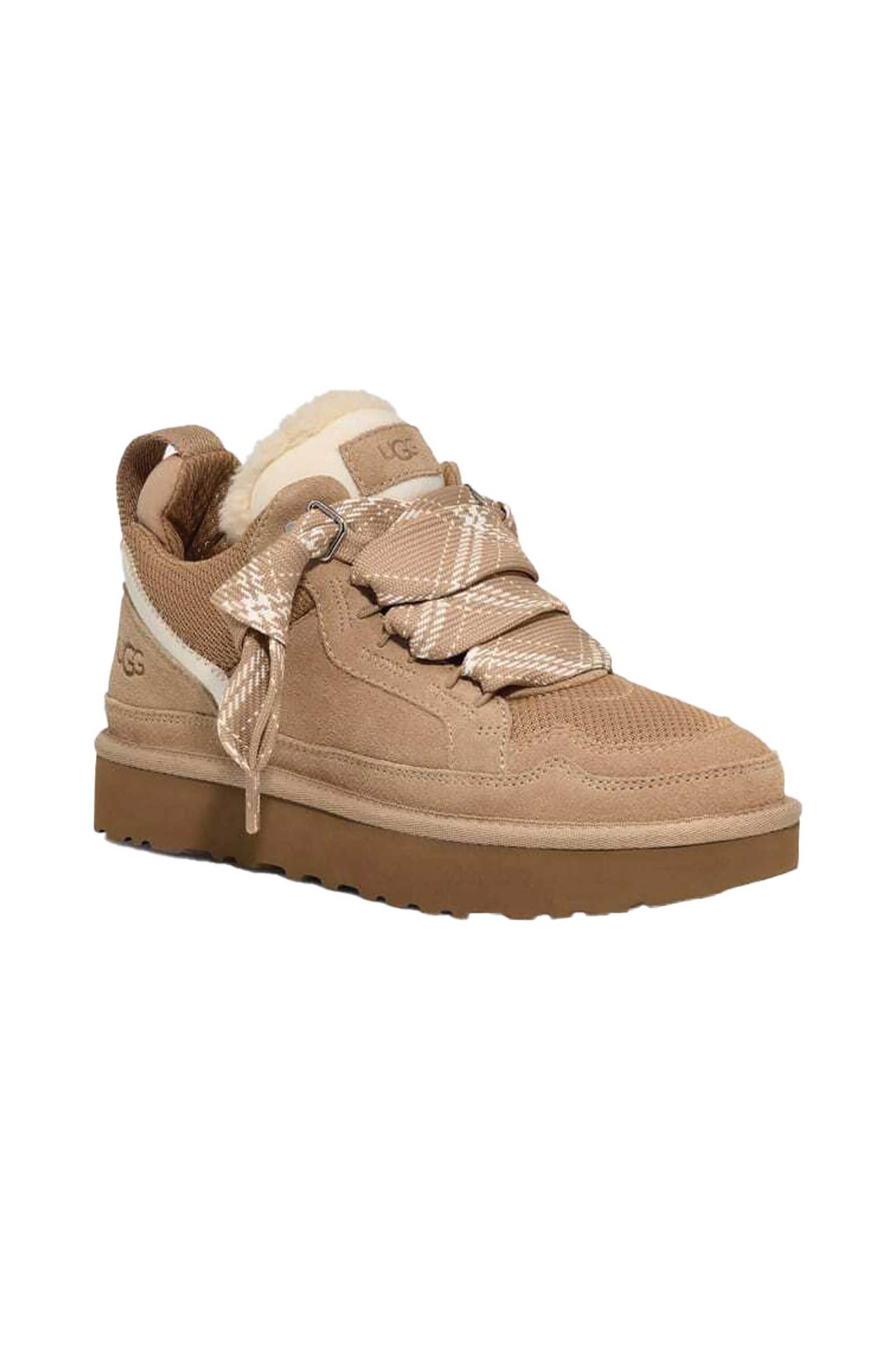 UGG Ugg γυναικεία sneaker με καρό κορδόνια "Lowmel" - 1144032 Μπεζ - 2
