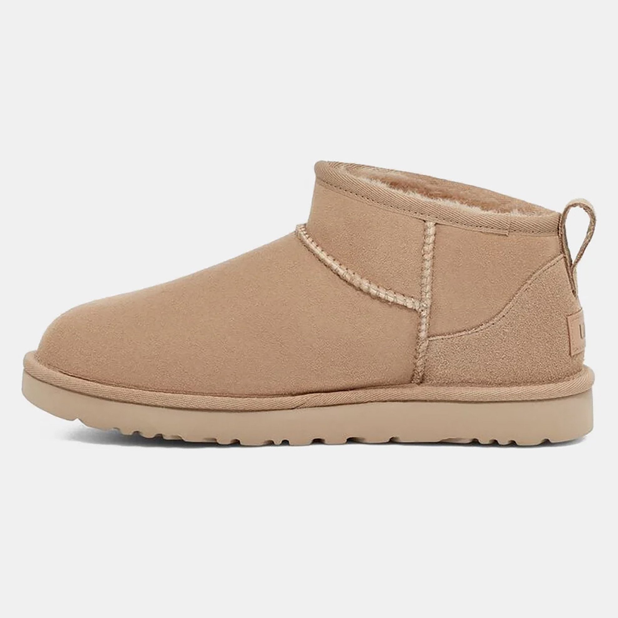 UGG Ugg γυναικεία μποτάκια μονόχρωμα με logo patch "Classic Ultra Mini" - 1116109 Μπεζ - 2