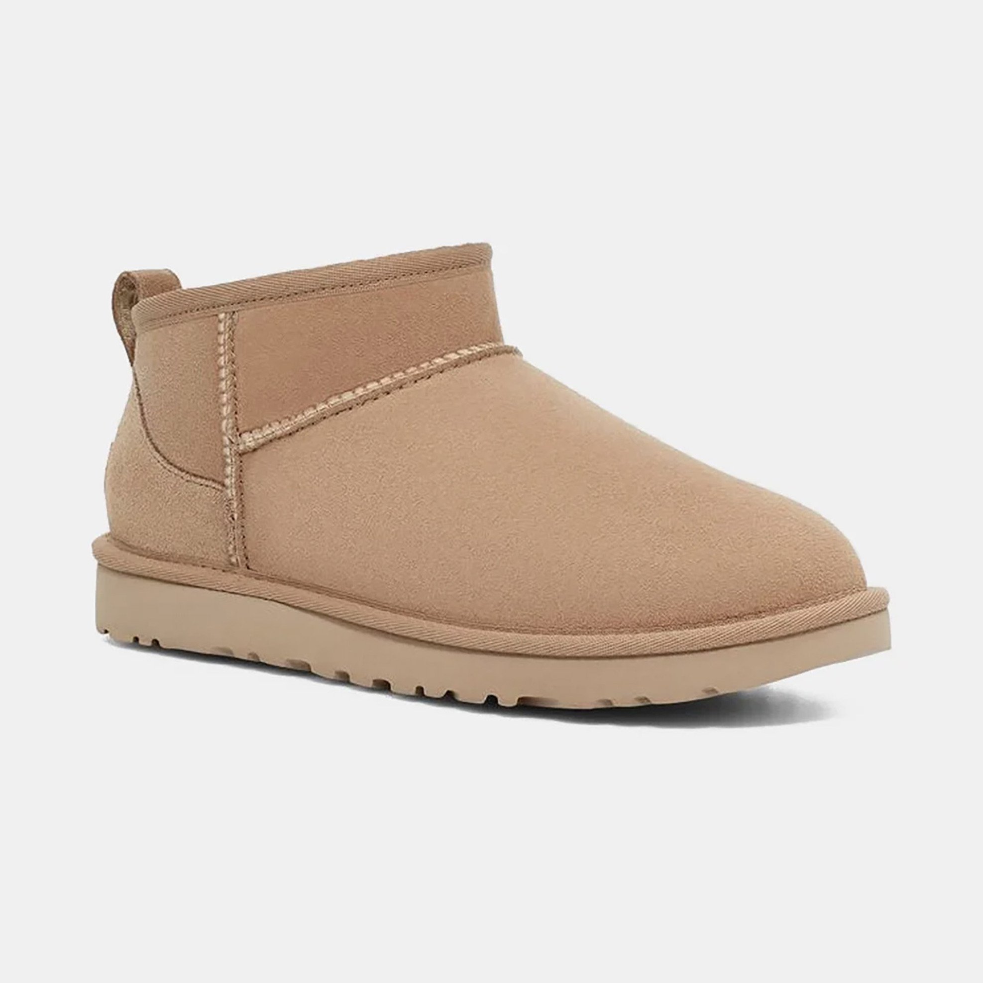 UGG Ugg γυναικεία μποτάκια μονόχρωμα με logo patch "Classic Ultra Mini" - 1116109 Μπεζ - 3
