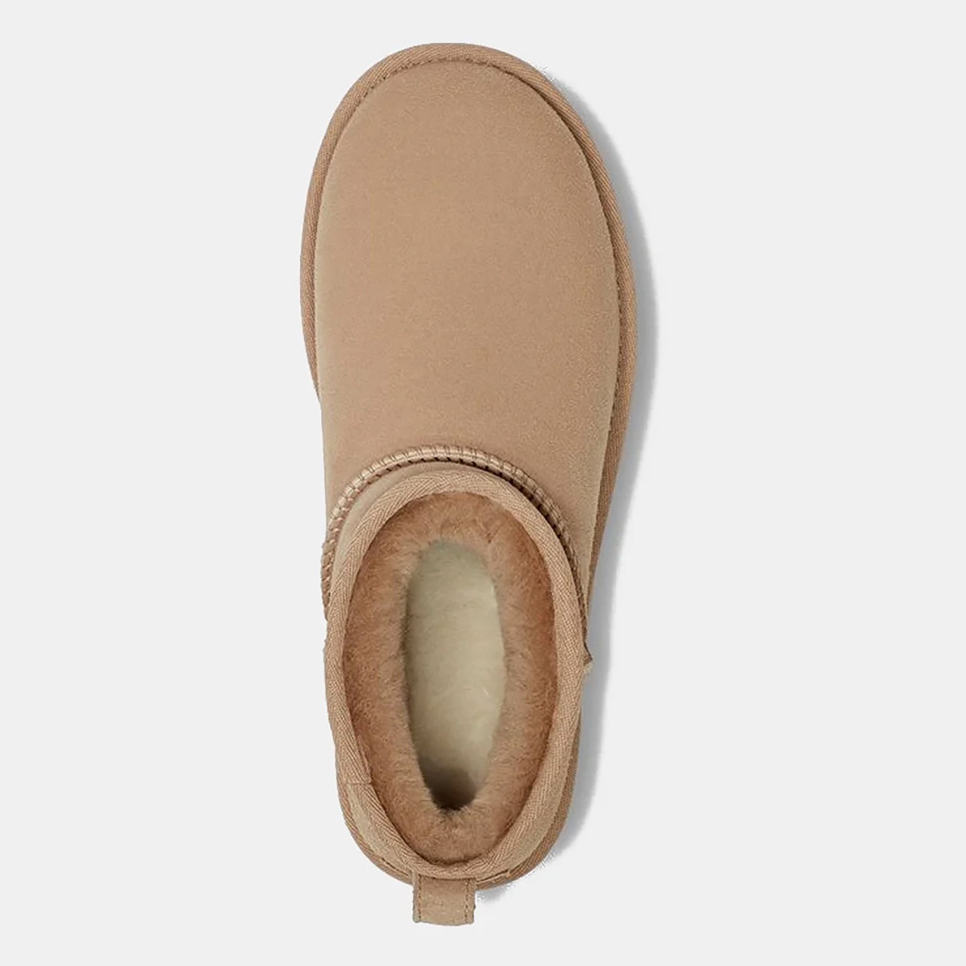 UGG Ugg γυναικεία μποτάκια μονόχρωμα με logo patch "Classic Ultra Mini" - 1116109 Μπεζ - 4