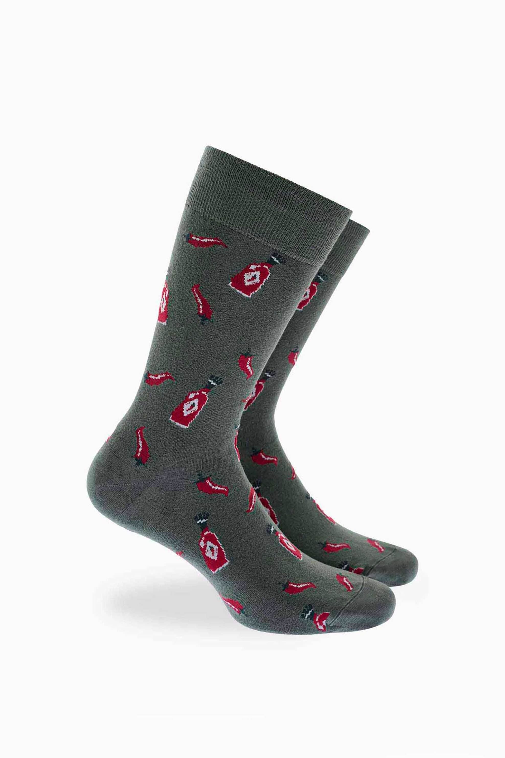 Walk ανδρικές μακριές κάλτσες με all-over tabasco print - W304-49 Χακί