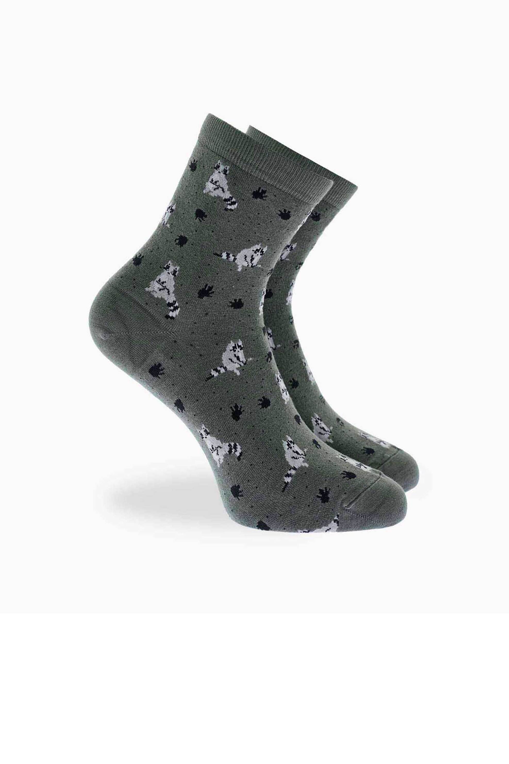 Walk γυναικείες μακριές κάλτσες με all-over print - W333-27 Χακί