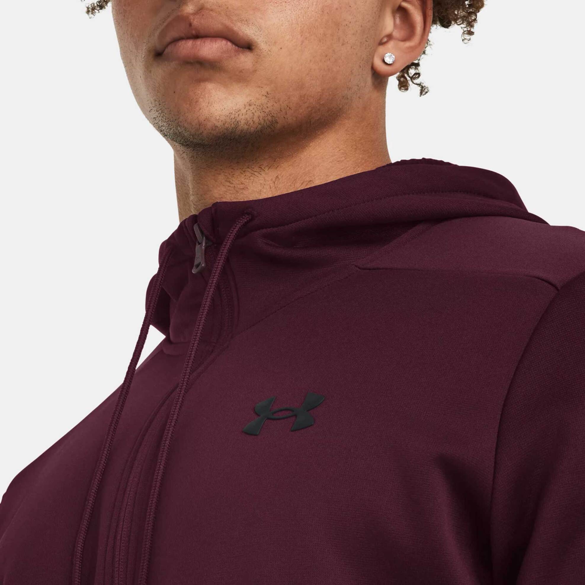 Under Armour ανδρική ζακέτα φούτερ με κουκούλα και λογότυπο Loose Fit - 1373357 Μπορντό φωτογραφία