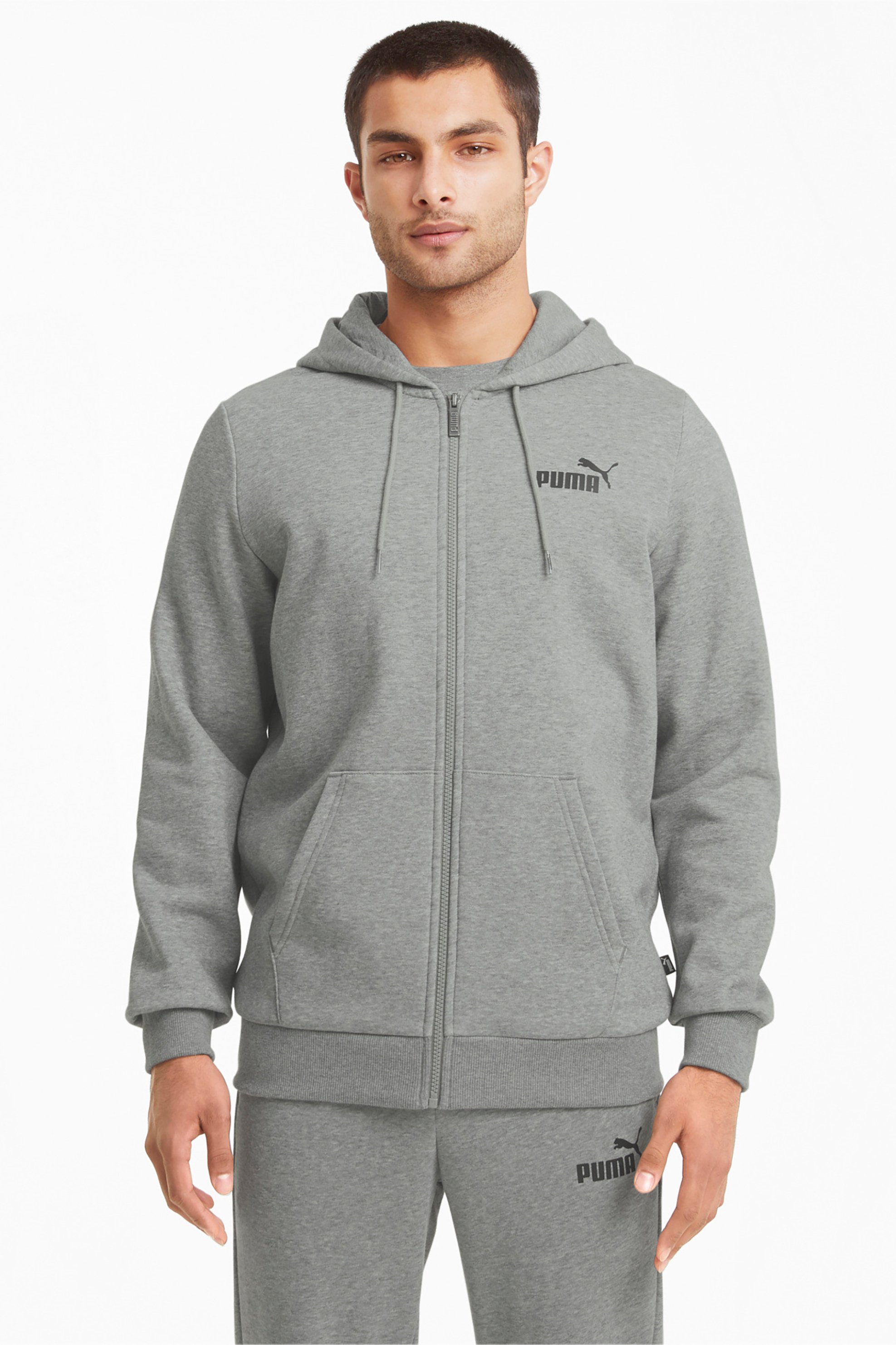 PUMA Puma ανδρική ζακέτα φούτερ με κουκούλα - 586702 Γκρι