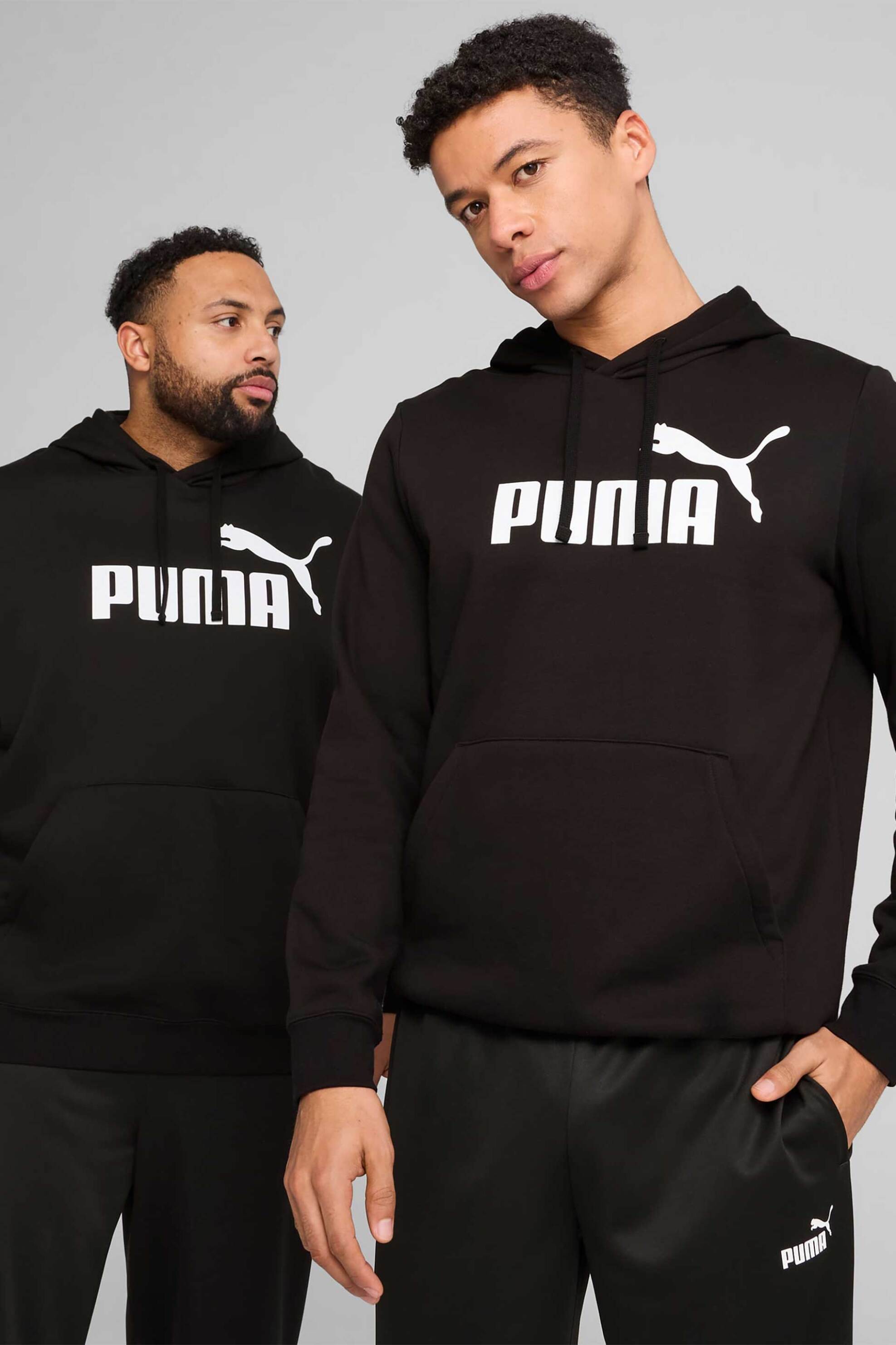 Puma ανδρική μπλούζα φούτερ με κουκούλα και λογότυπο Regular Fit "Essential" - 682570 Μαύρο