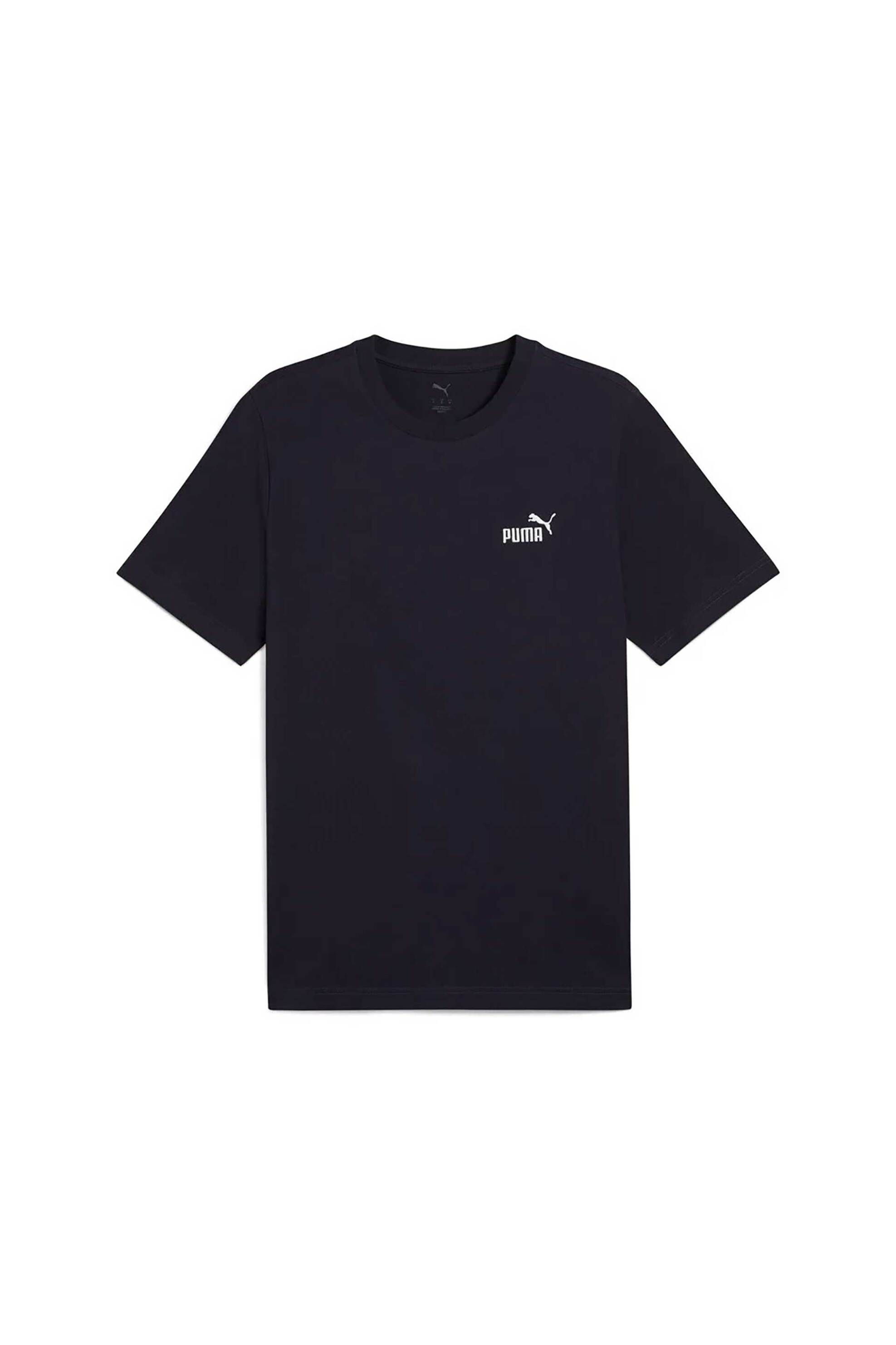 Puma Ανδρικό T-Shirt με Λογότυπο Regular Fit Essential - 682534 Μπλε Σκούρο