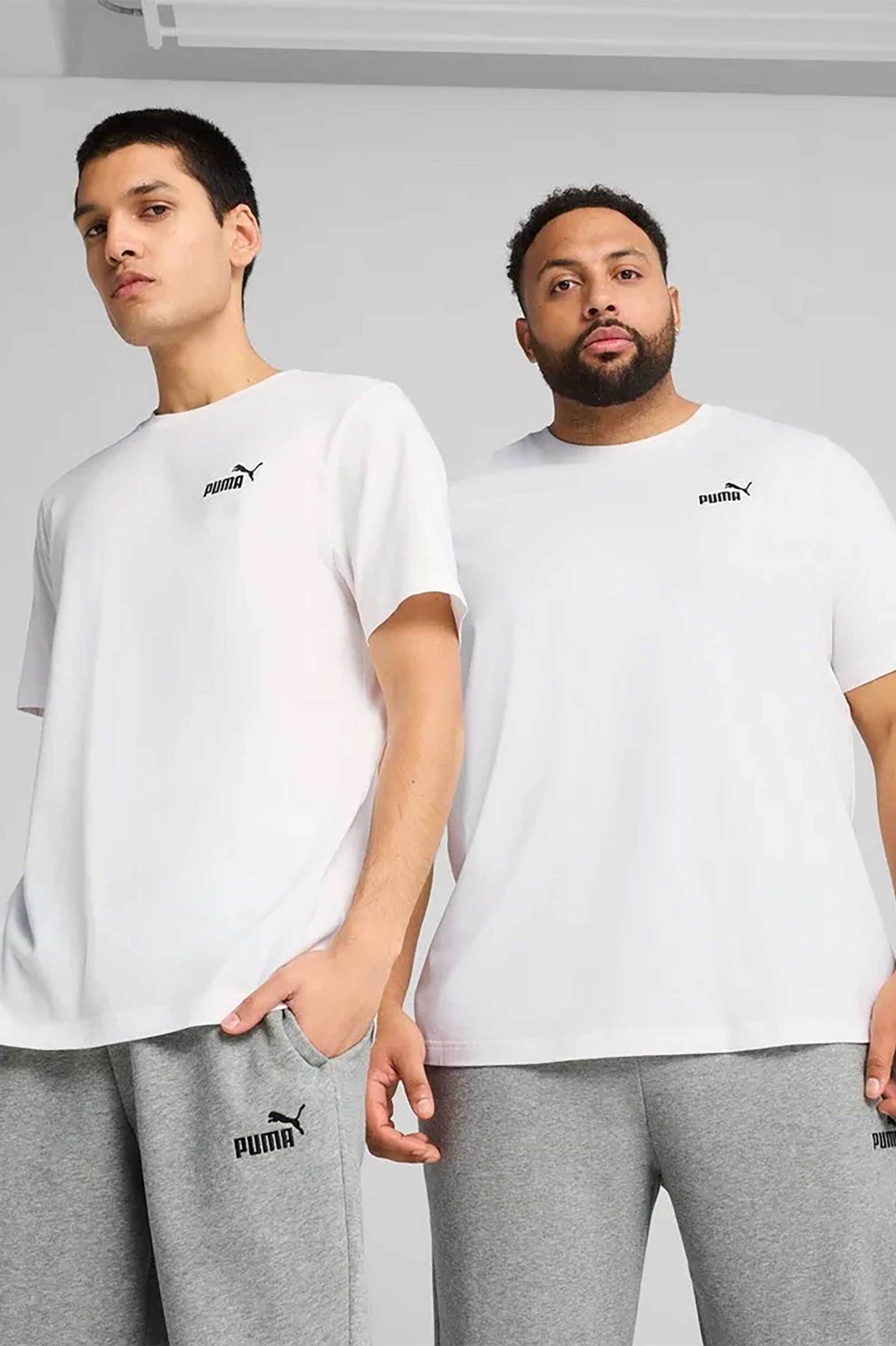 Puma ανδρικό T-shirt με λογότυπο Regular Fit "Essential" - 682534 Λευκό