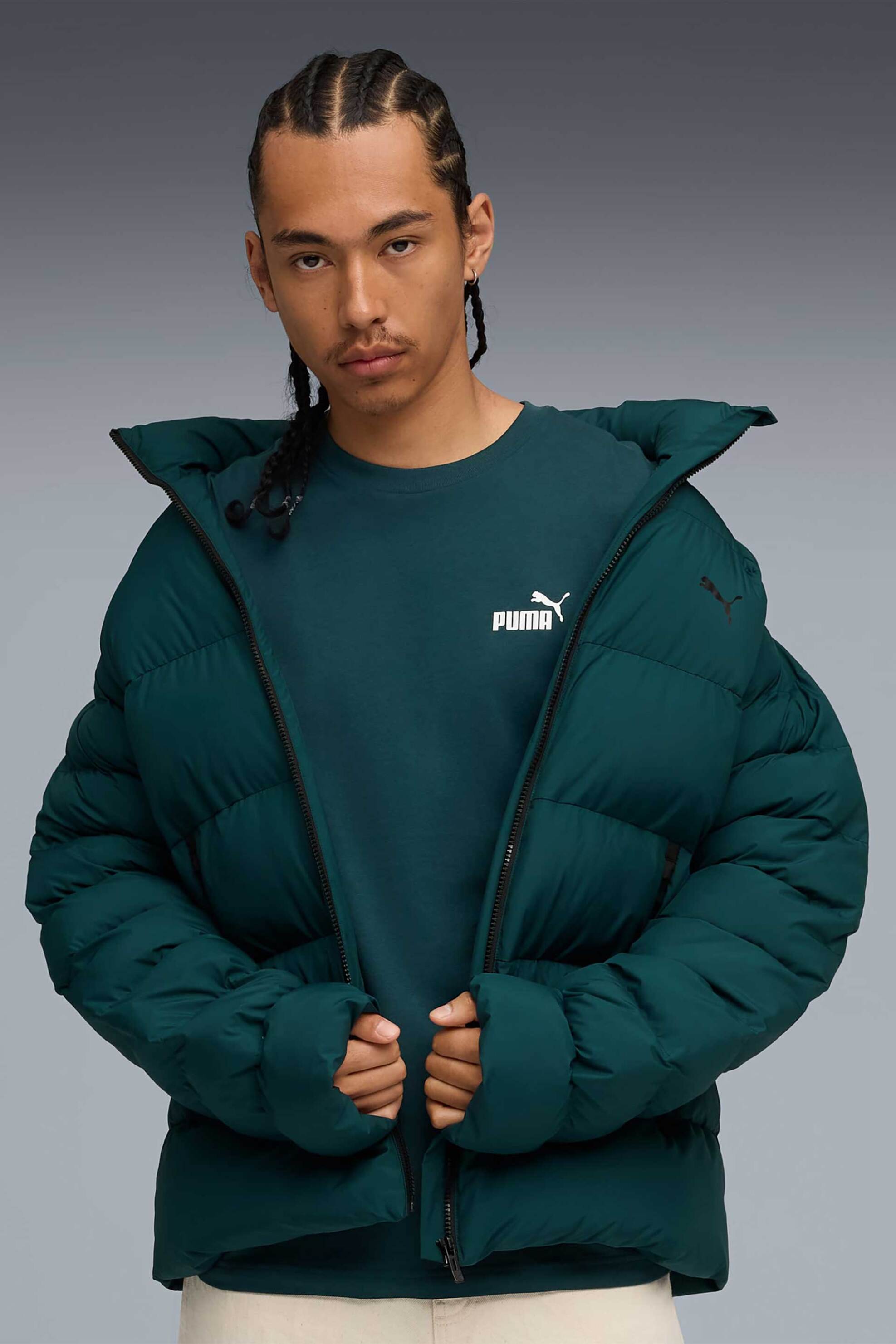 Puma ανδρικό T-shirt με λογότυπο Regular Fit "Graphic Execution" - 688042 Πετρόλ