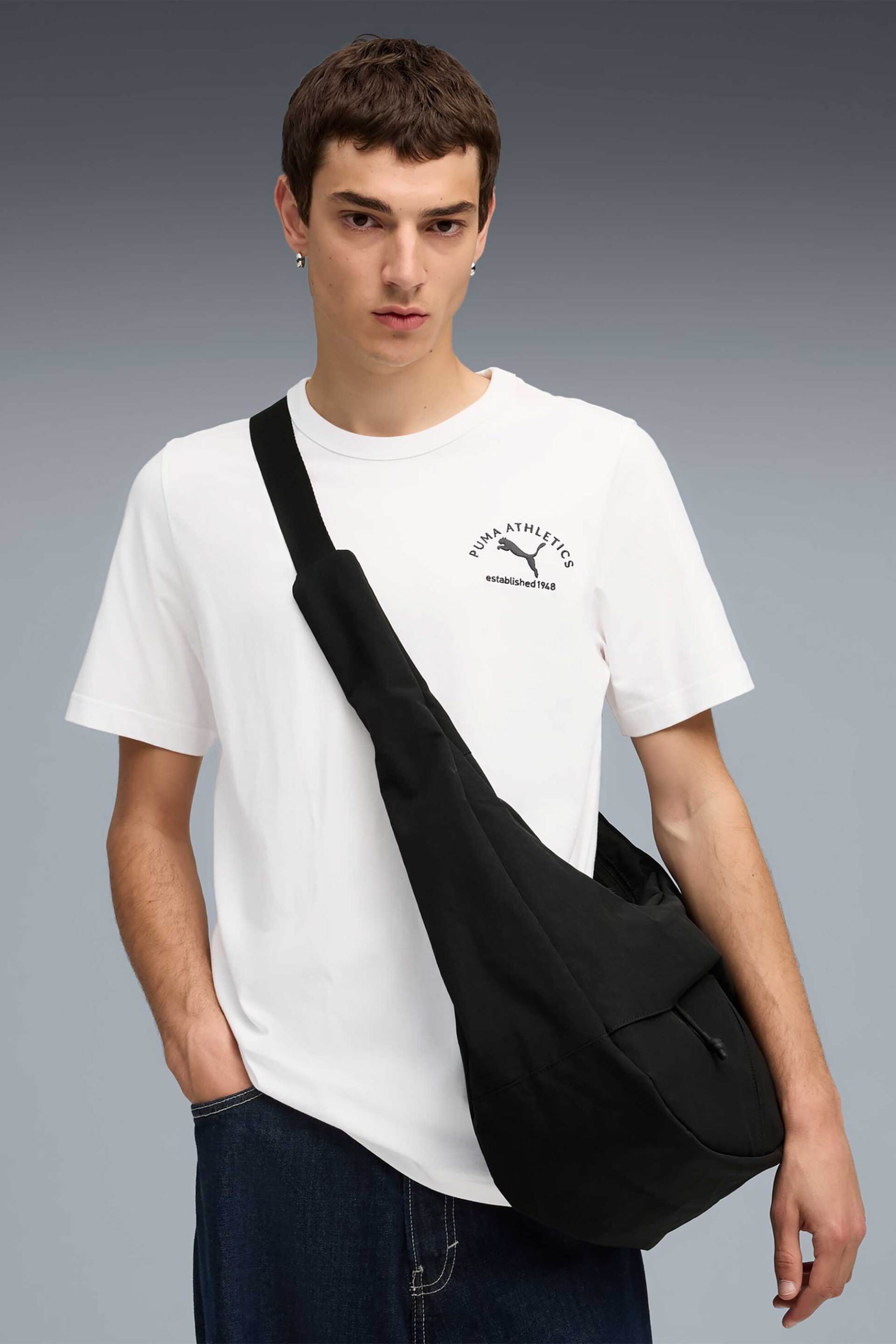 Puma ανδρικό T-shirt με λογότυπο Regular Fit "Class Graphic" - 688219 Λευκό