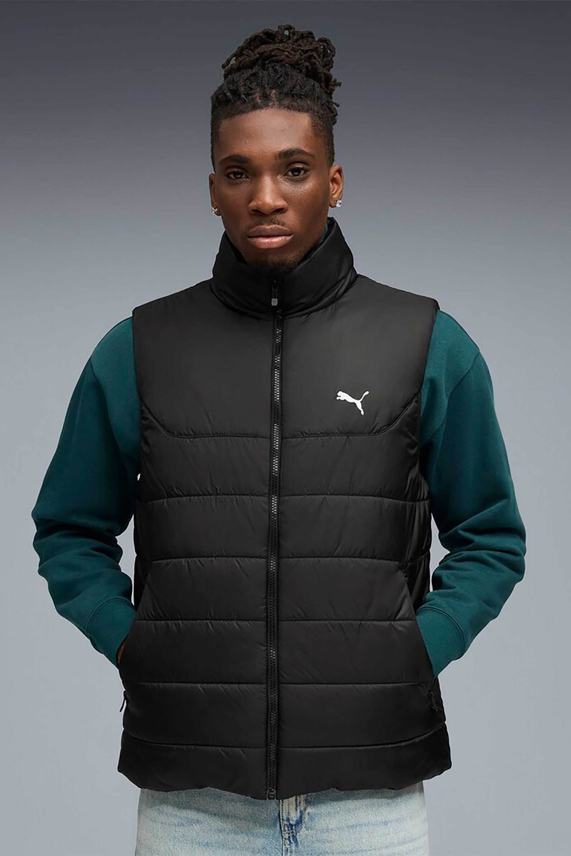 Puma ανδρικό αμάνικο μπουφάν αδιάβροχο με λογότυπο Regular Fit "Essential Padded" - 685209 Μαύρο