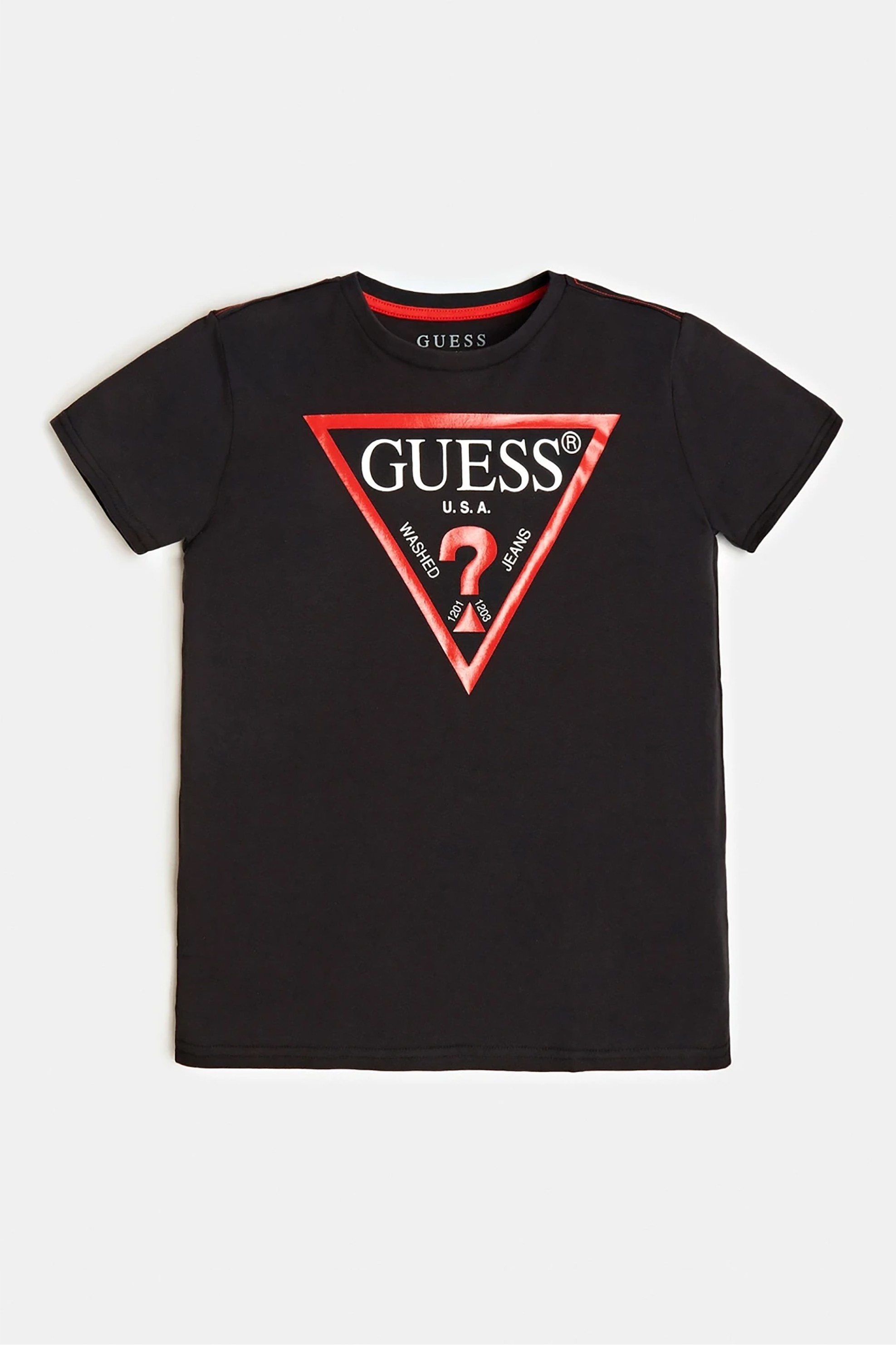 Guess παιδικό T-shirt με triangle logo print (8-16 ετών) - L73I55K8HM0 Μαύρο