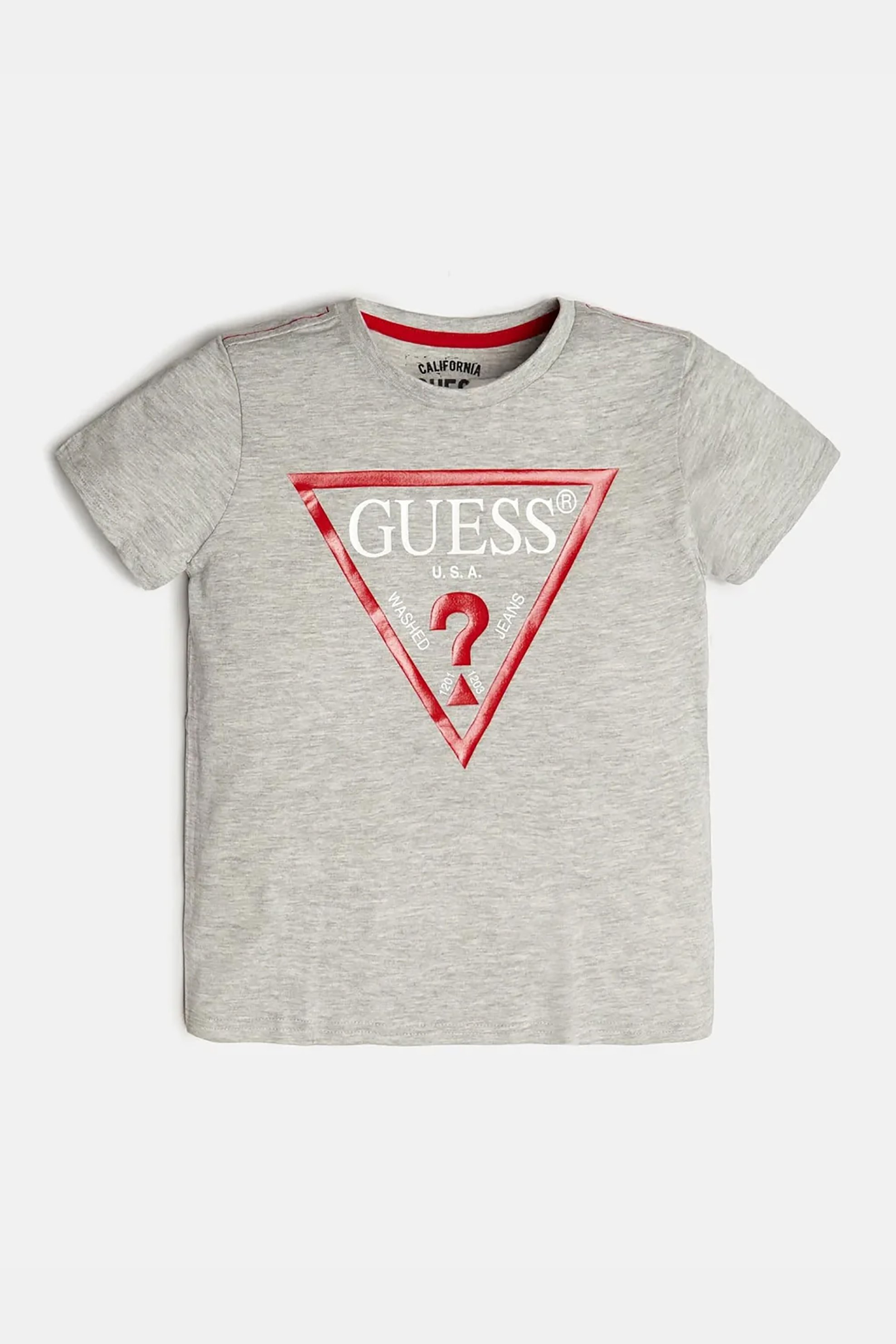 GUESS Guess παιδικό T-shirt με triangle logo print (8-16 ετών) - L73I55K8HM0 Γκρι