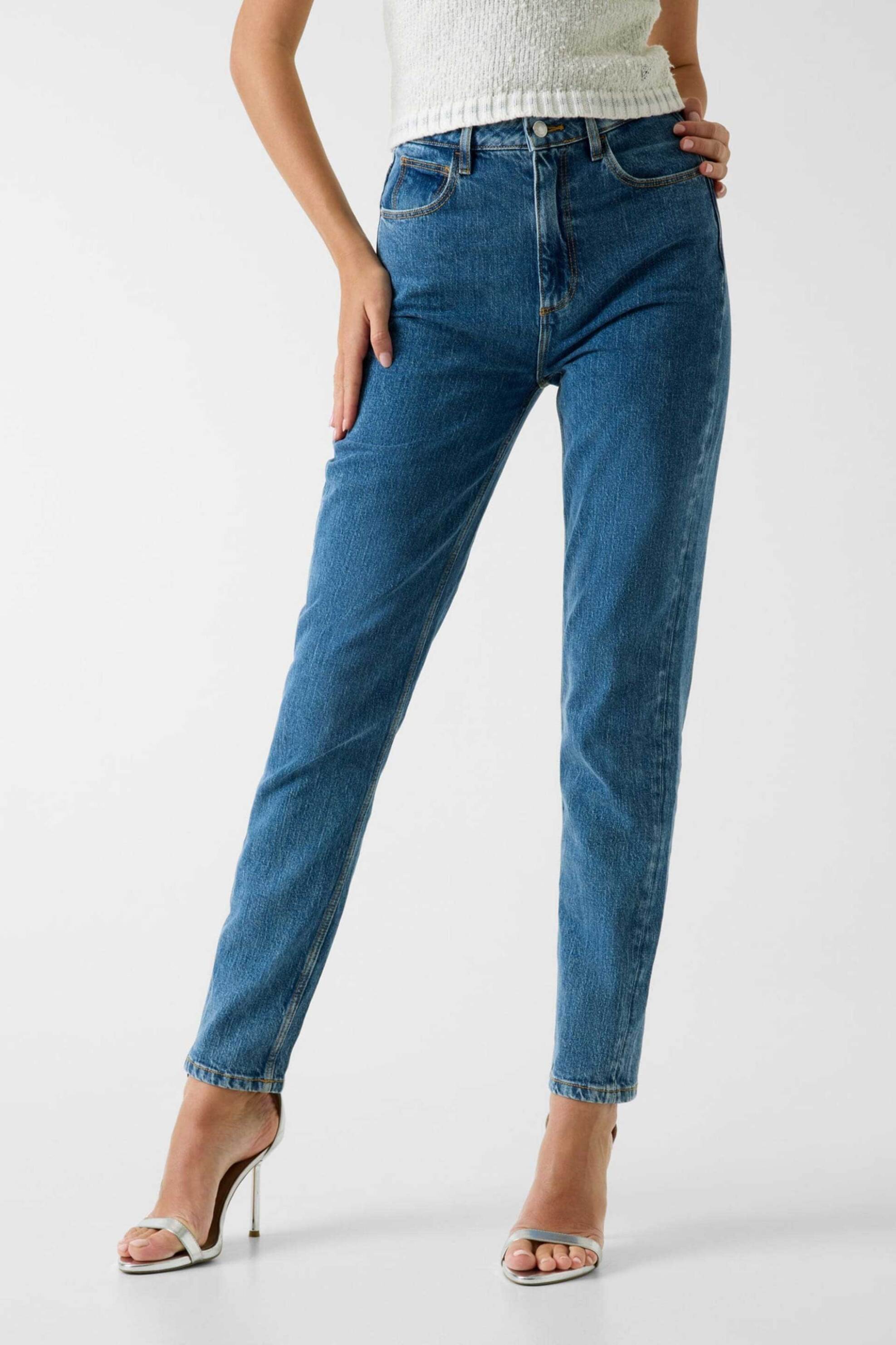 GUESS Guess γυναικείο τζιν παντελόνι πεντάτσεπο Mom Fit - W2YA21D4NH5 Denim Blue - 2