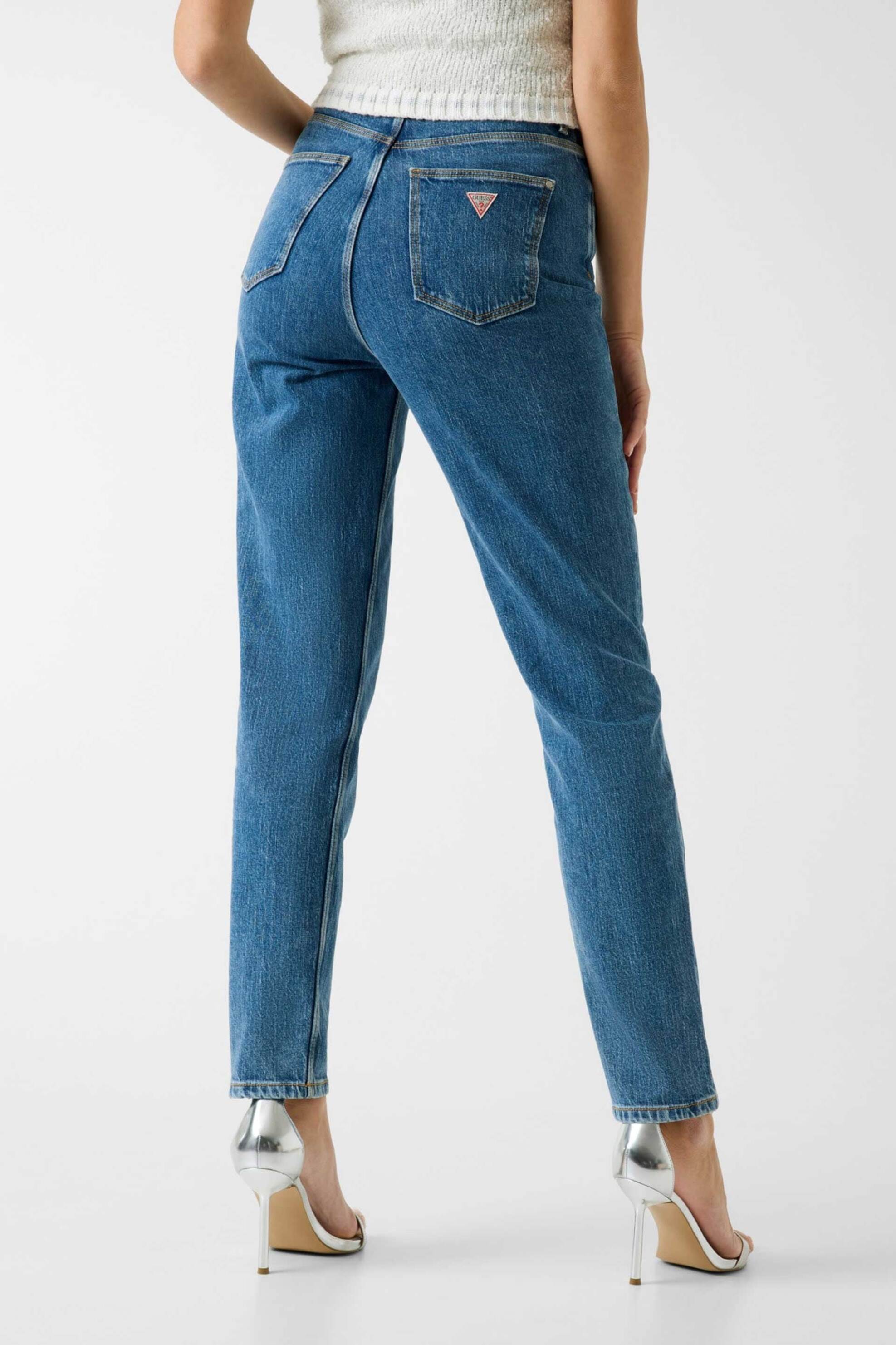 GUESS Guess γυναικείο τζιν παντελόνι πεντάτσεπο Mom Fit - W2YA21D4NH5 Denim Blue - 3