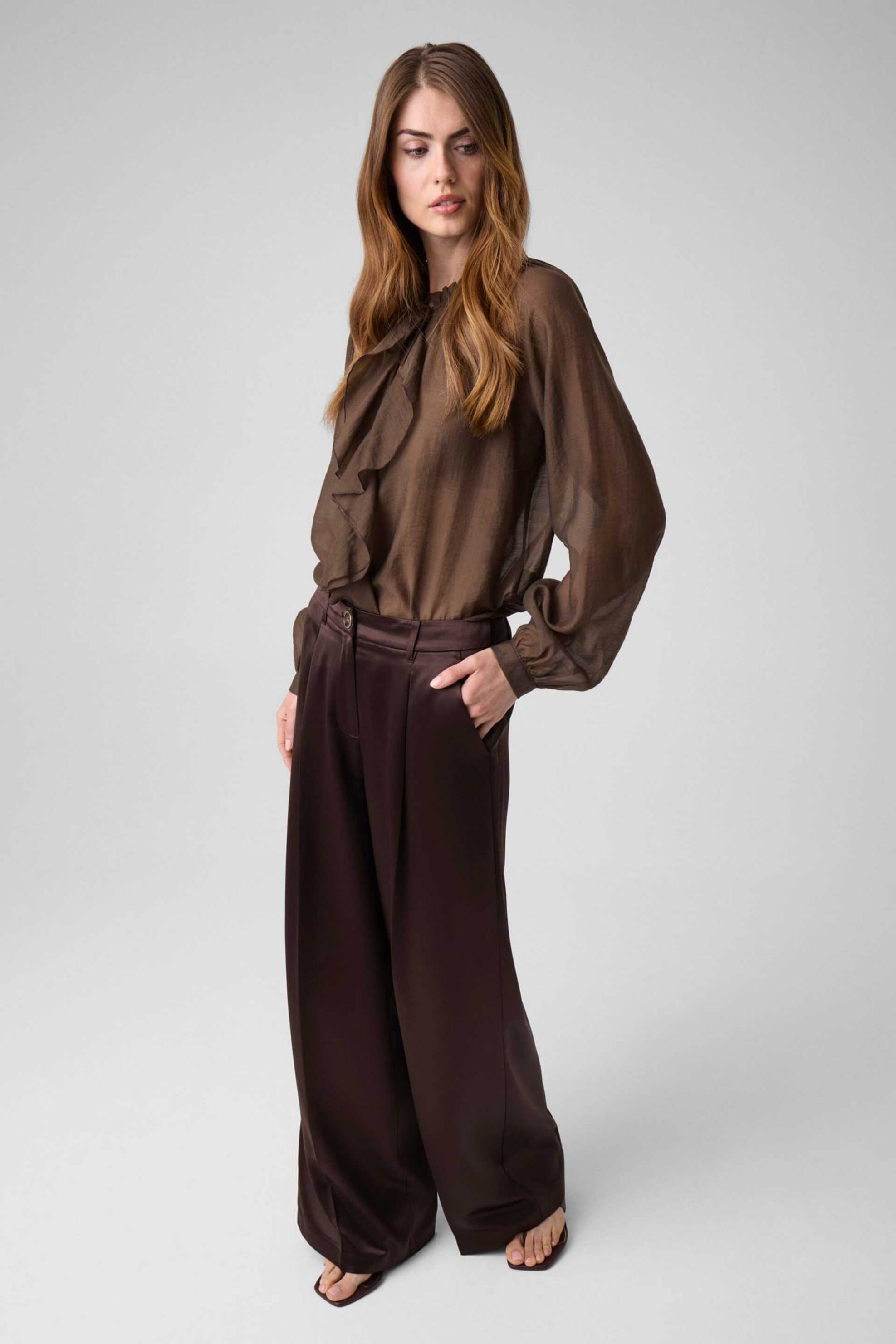 Guess γυναικείο παντελόνι Wide Leg 