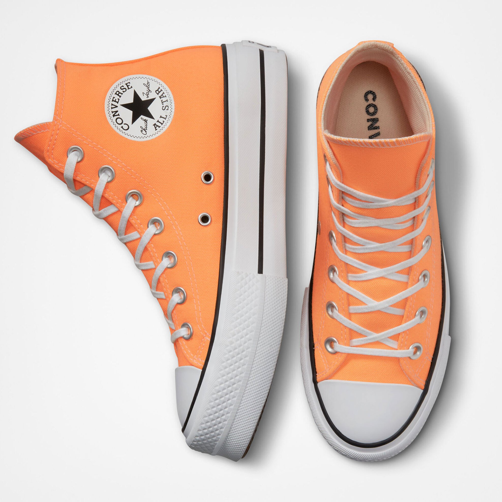Converse γυναικεία sneakers με logo patch "Chuck Taylor All Star Lift Platform" - A03052C Πορτοκαλί φωτογραφία