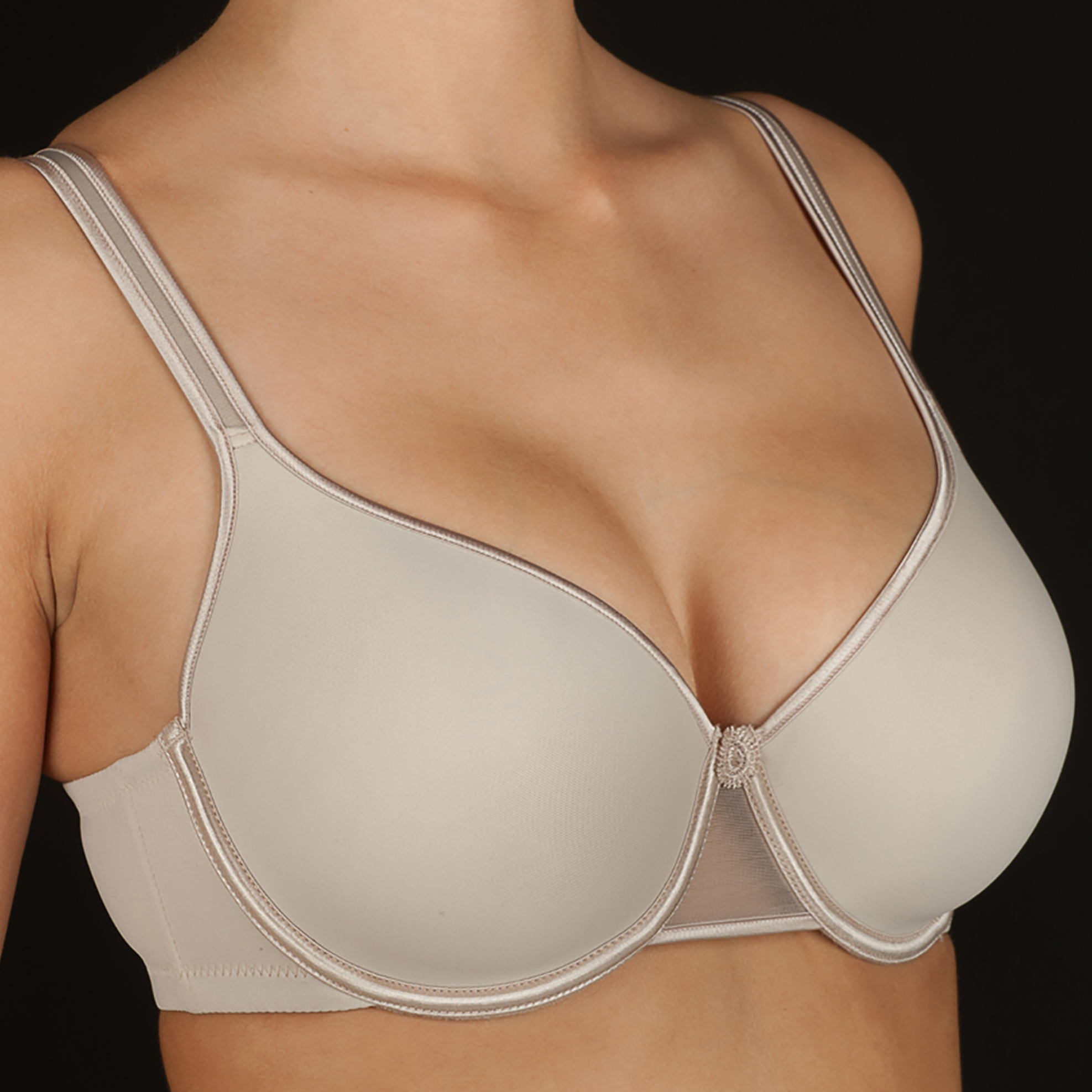 Selene γυναικείο σουτιέν με απλικέ λουλούδι "Sara" Cup D - SELE-SARA/D Μπεζ φωτογραφία