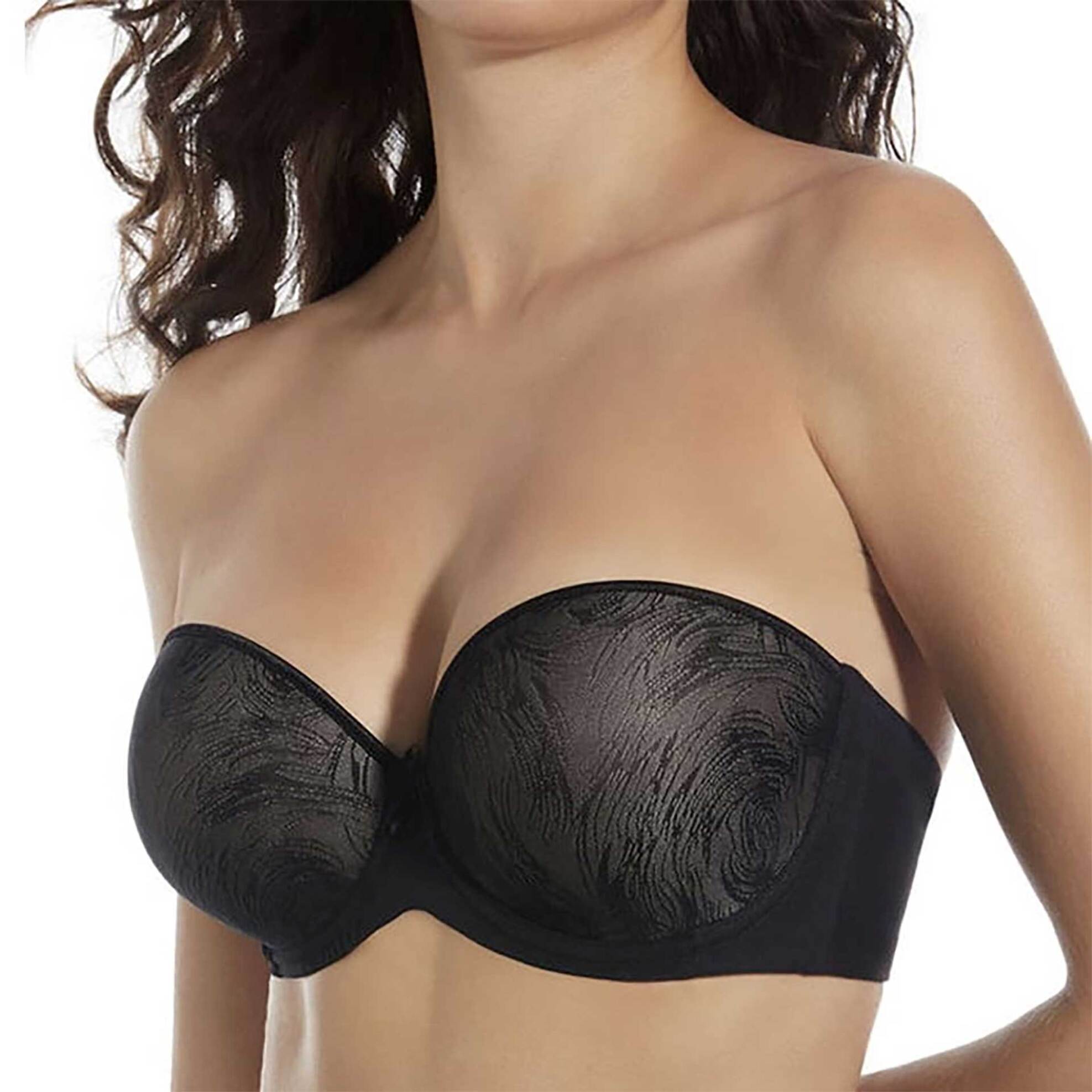 Selene γυναικεio στράπλες σουτιέν με απλικέ φιογκάκι "Vilma" Cup C - SELE-VILMA/C Μαύρο φωτογραφία