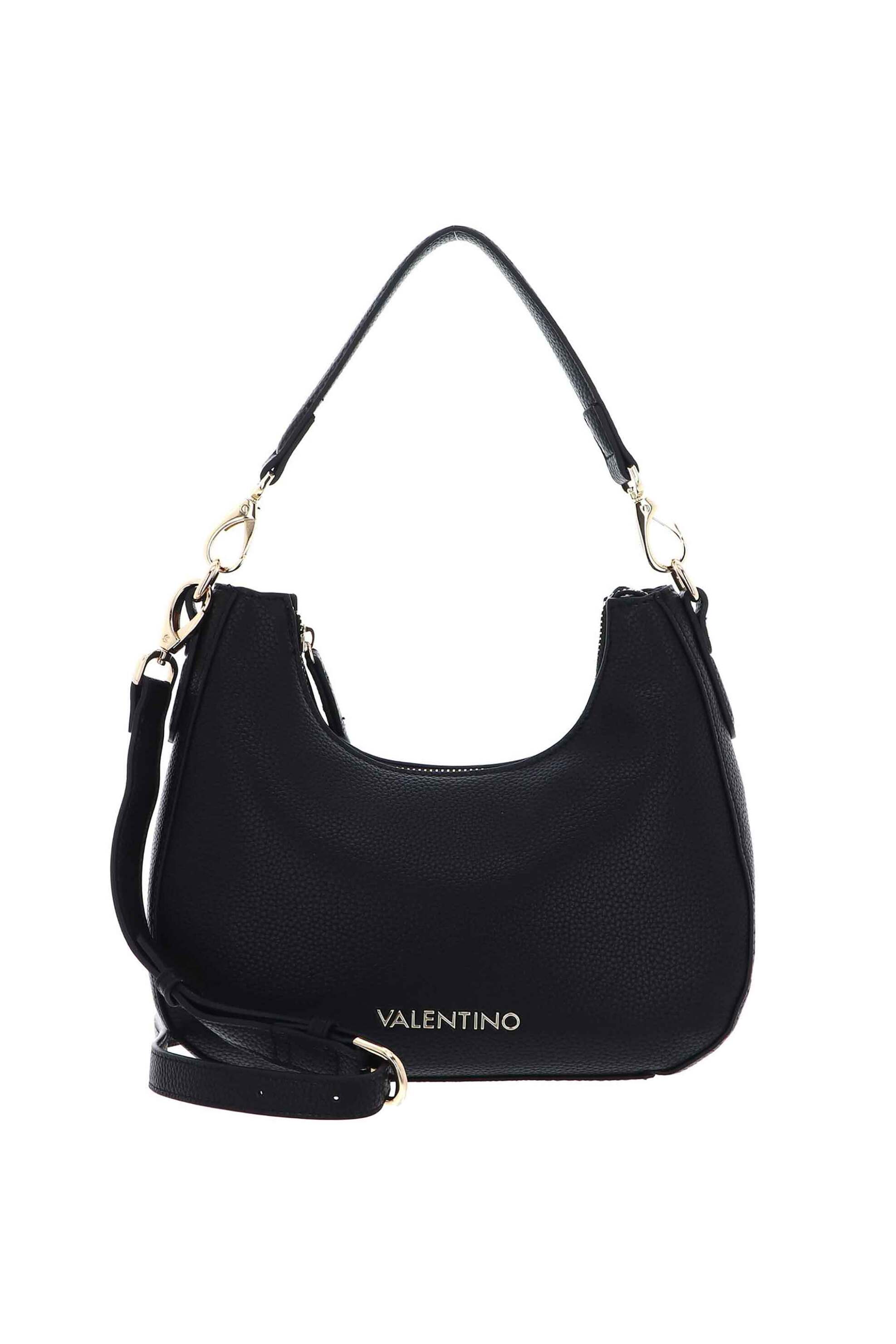 VALENTINO BY MARIO VALENTINO Valentino γυναικεία τσάντα ώμου hobo με μεταλλικό λογότυπο "Brixton" - 17LVBS7LX06/BRI Μαύρο
