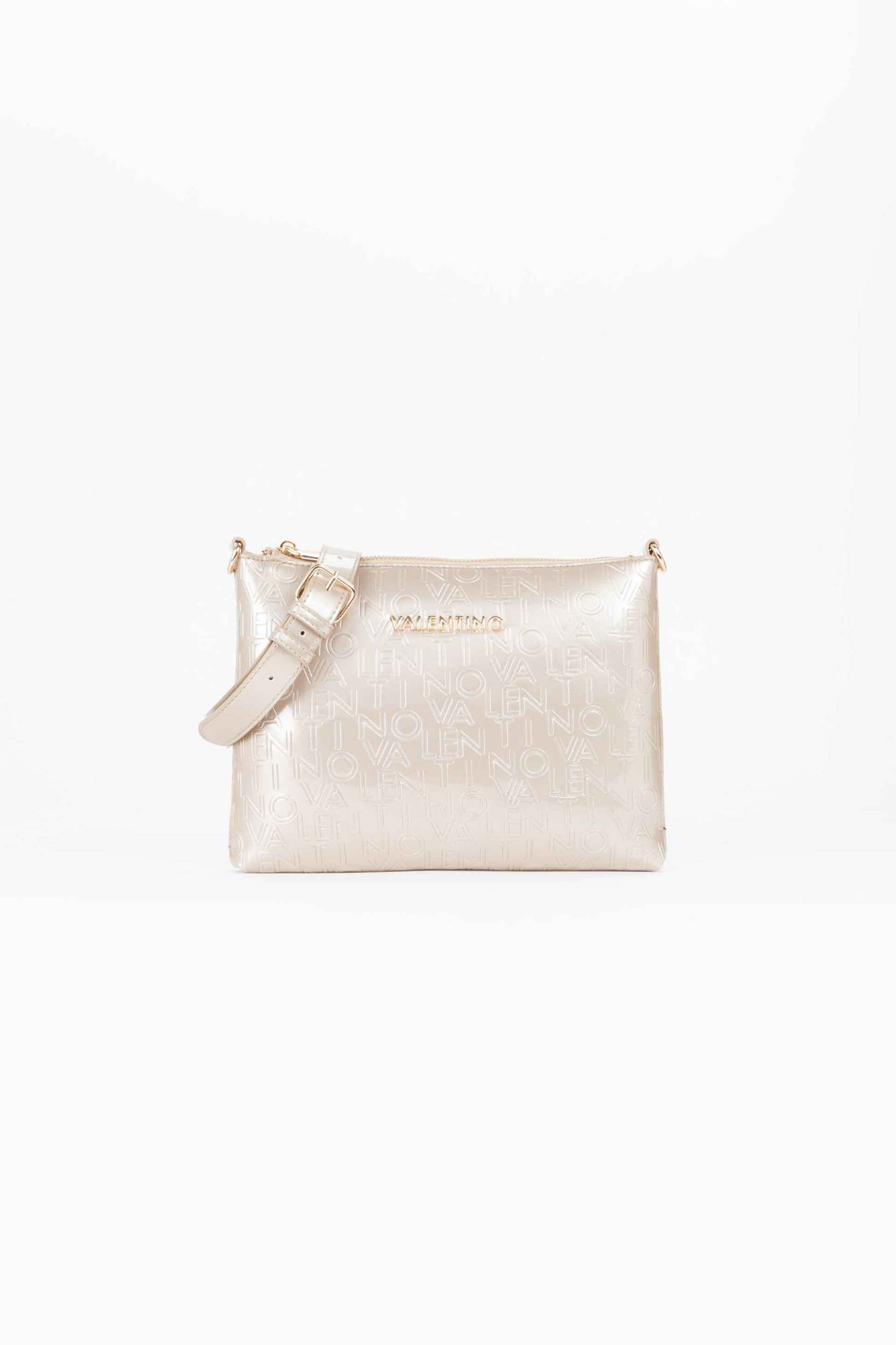 VALENTINO BY MARIO VALENTINO Valentino γυναικείο mini bag με ανάγλυφο σχέδιο και μεταλλικό λογότυπο "Geranium" - 17LVBS8P817/GER Ροζ Ανοιχτό