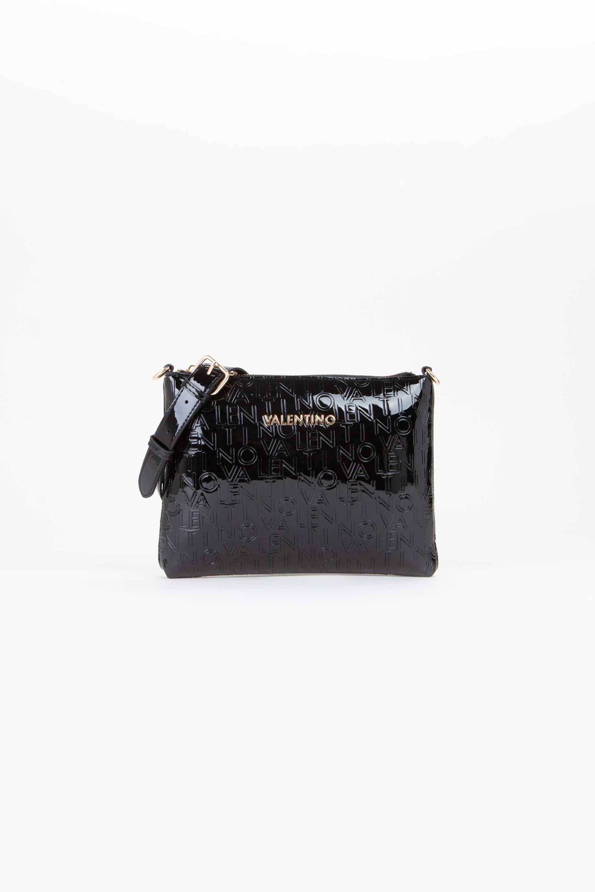 VALENTINO BY MARIO VALENTINO Valentino γυναικείο mini bag με ανάγλυφο σχέδιο και μεταλλικό λογότυπο "Geranium" - 17LVBS8P817/GER Μαύρο